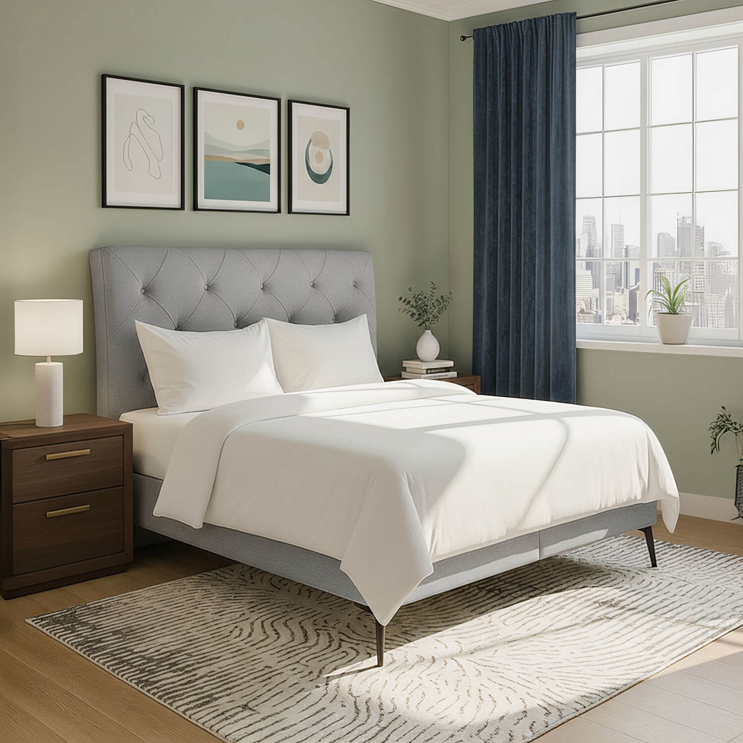 Łóżko Kontynentalne Tapicerowane LAOS 140x200 z Pojemnikiem Szare eltap.La_06_1.4