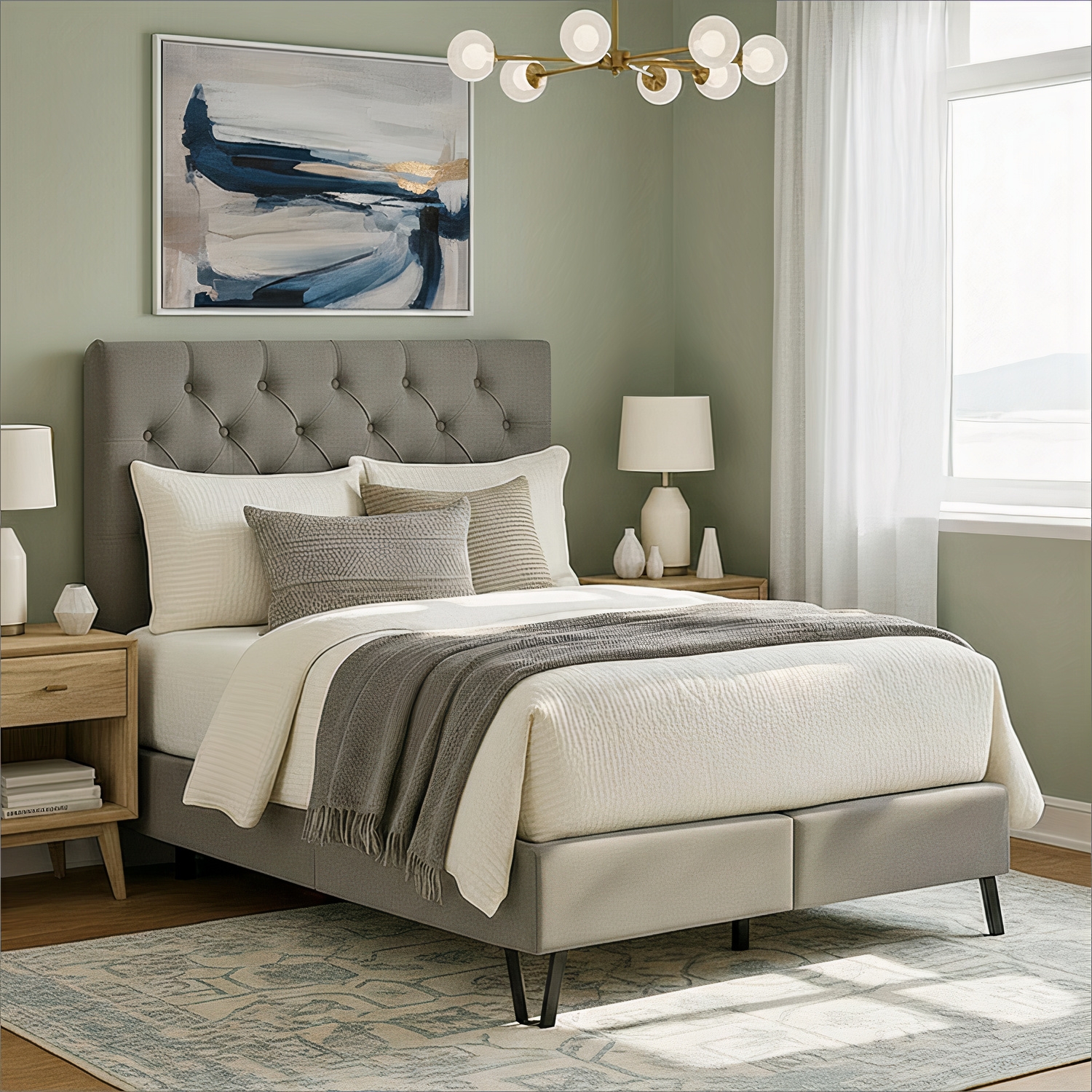 Łóżko Kontynentalne Tapicerowane CORTINA 160x200 Szare eltap.COR_10_1.6