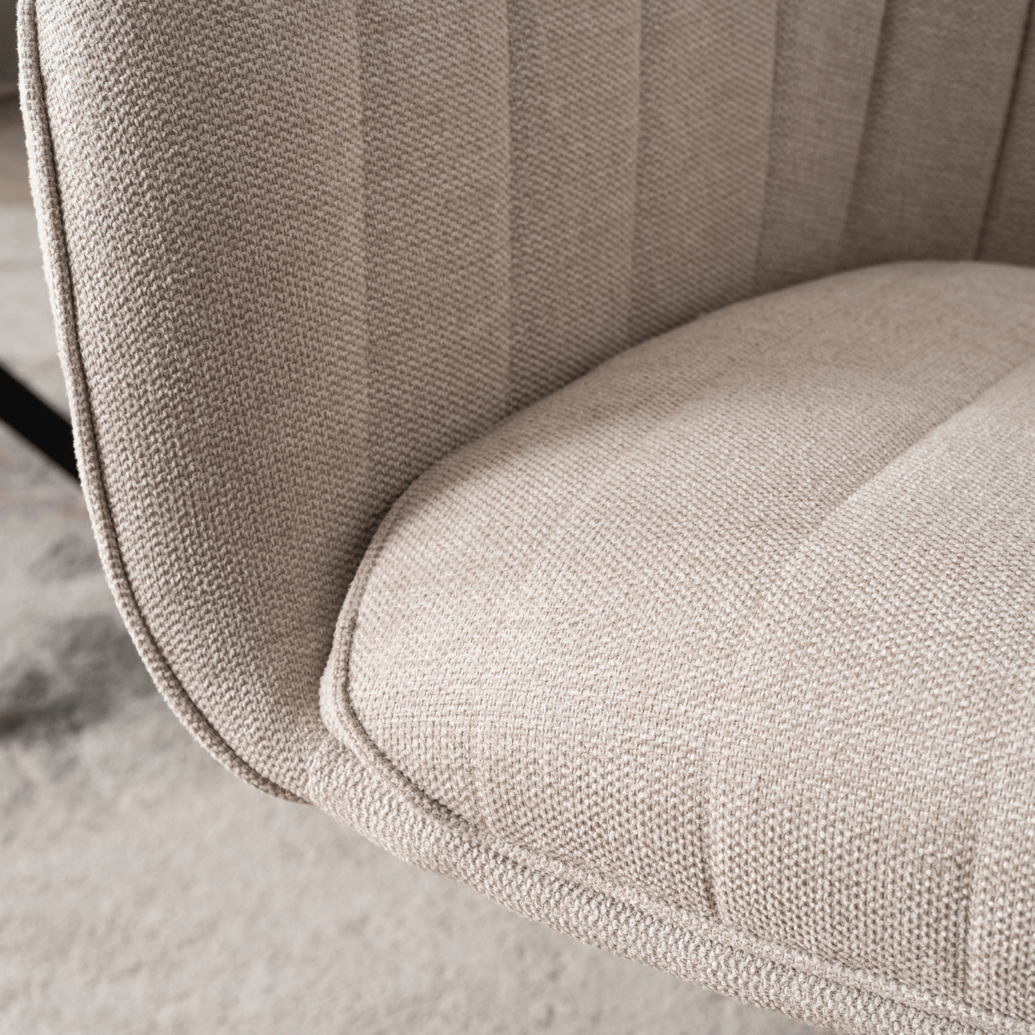 Krzesło Tapicerowane Obrotowe do Salonu MUMBAI Kremowe Nowoczesne ME.MUMBAI/KR/T/K