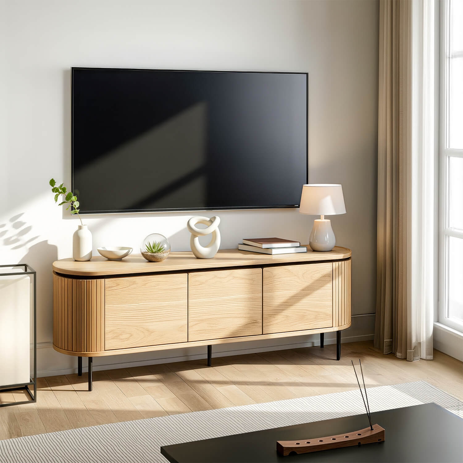 Szafka RTV do Salonu Trzydrzwiowa BECK 160 cm Dąb Nowoczesna ME.BECK/D/RTV160