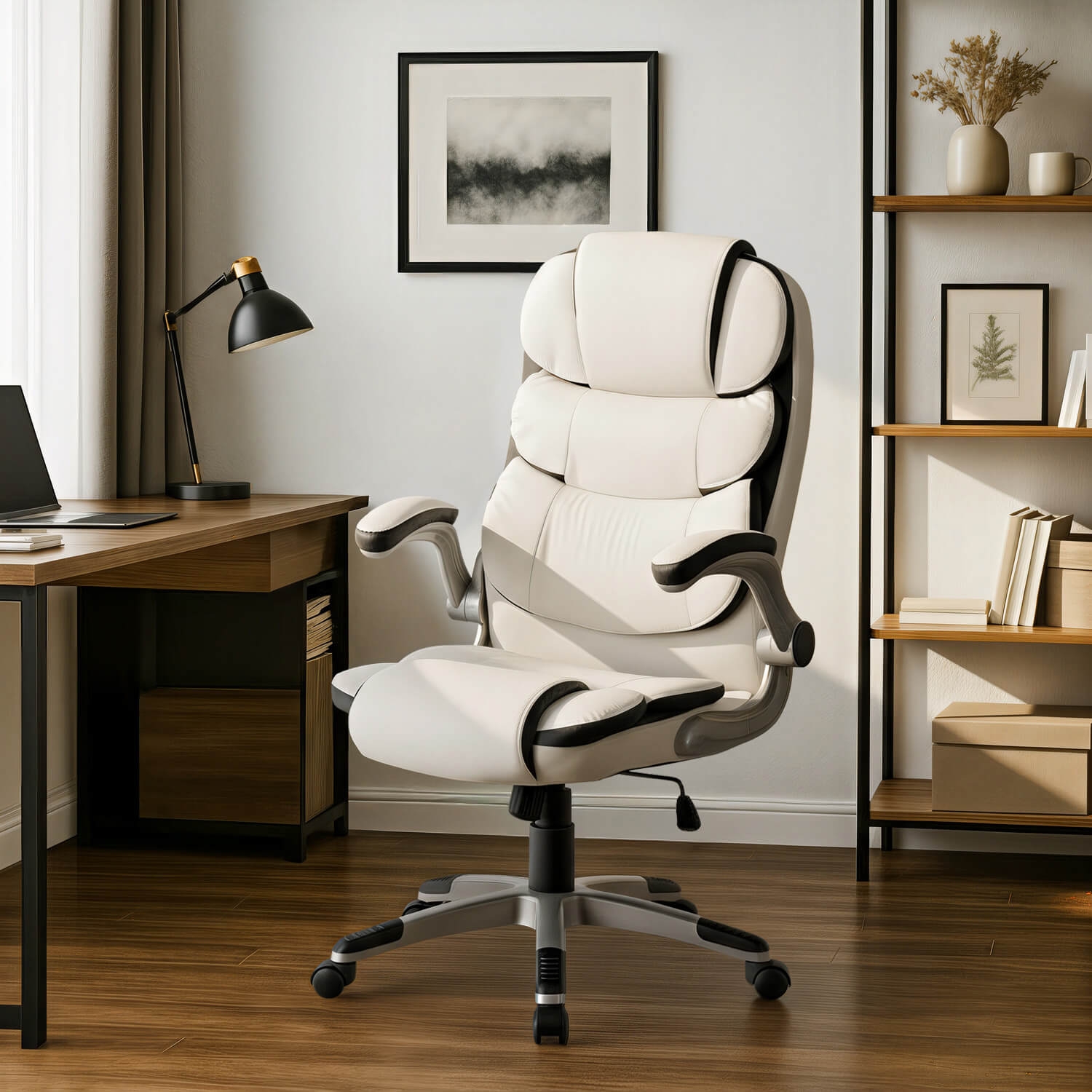 Fotel Biurowy LIVERPOOL Obrotowy Biały Ekoskóra Nowoczesny ME.LIVERPOOL/B/E/FO