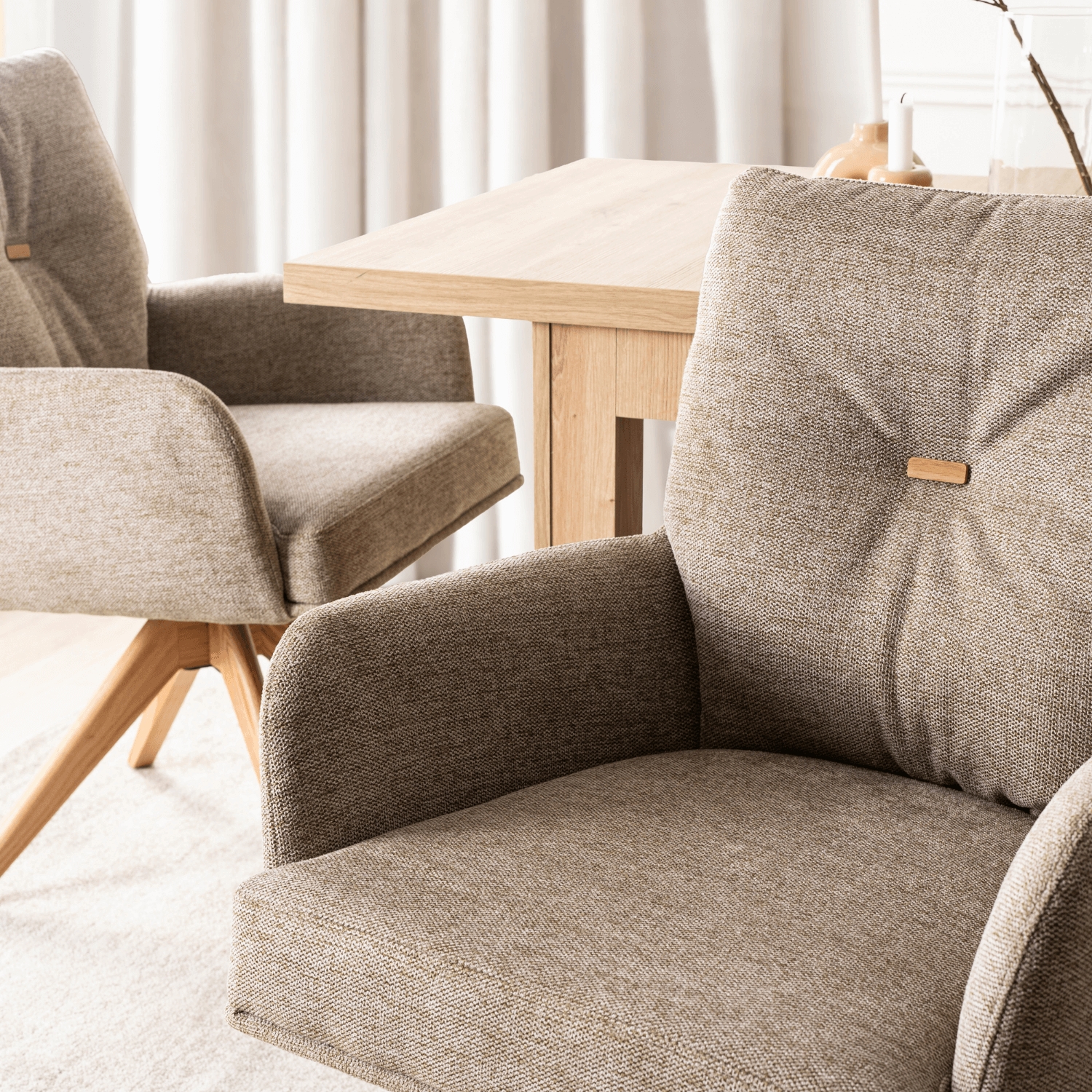 Krzesło Tapicerowane Obrotowe BIANCO Brązowe Nowoczesne ME.BIANCO/BR/T/K