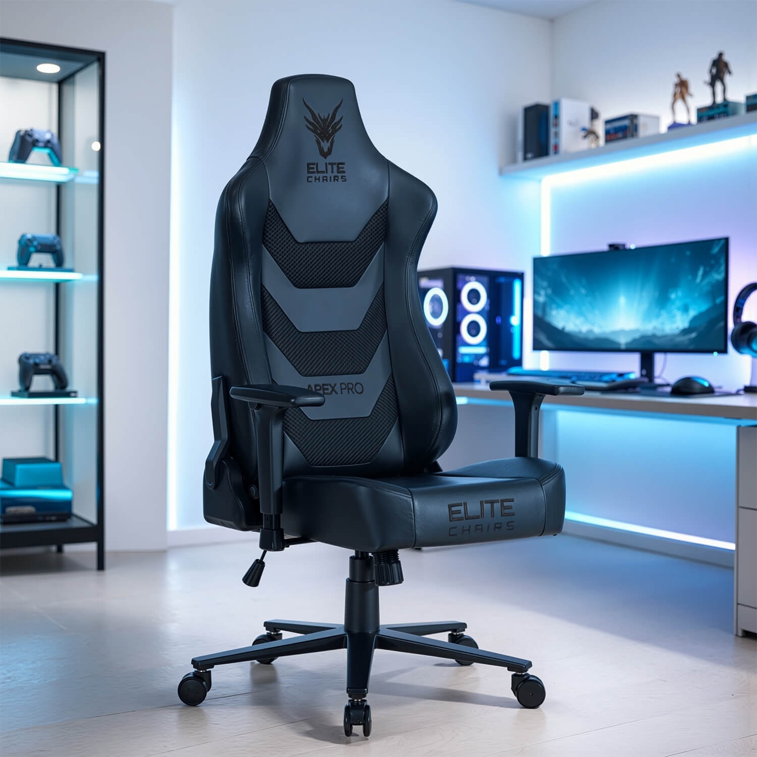 Fotel Gamingowy Obrotowy APEX Czarny Nowoczesny ME.APEX/CZ/E/FO