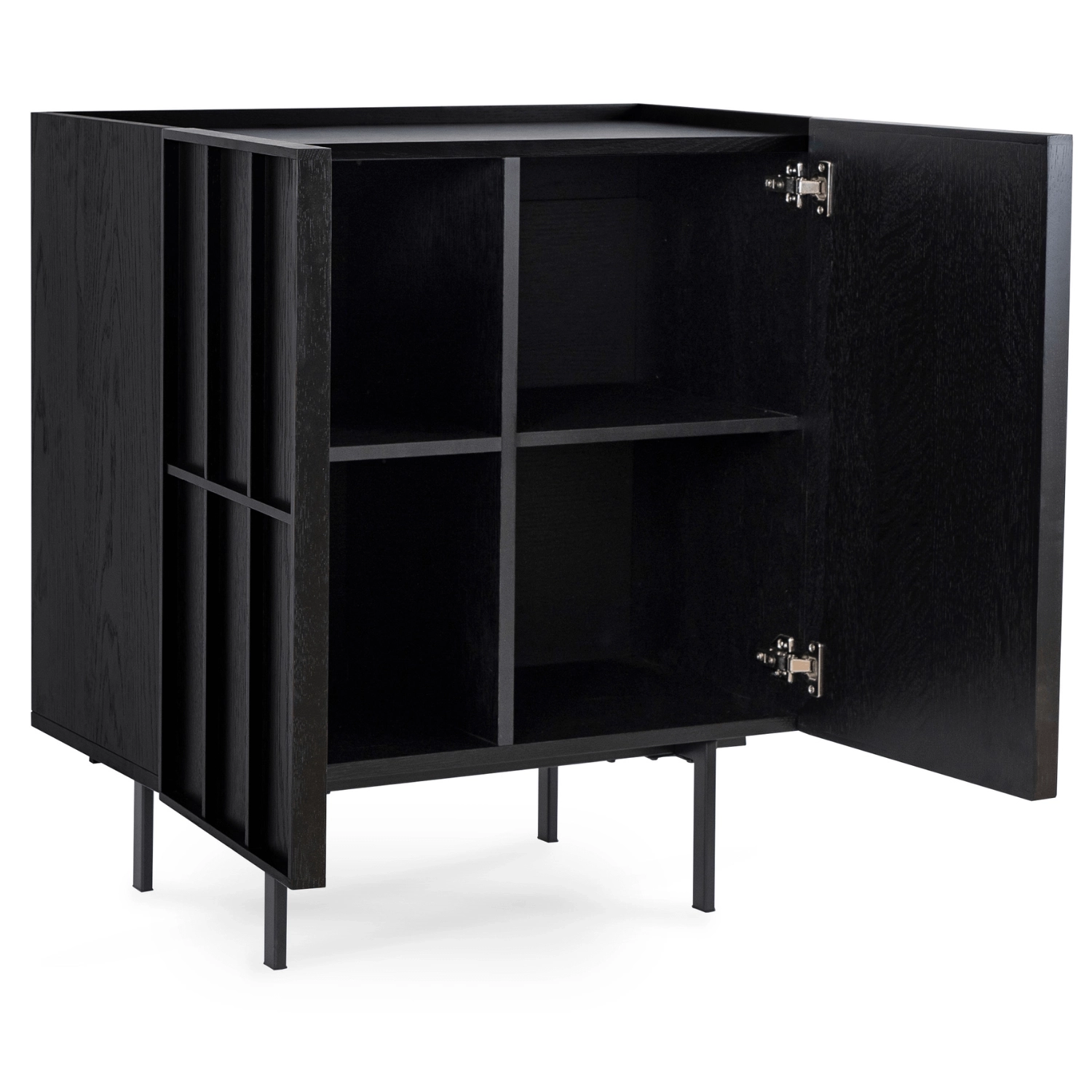 Komoda Dwudrzwiowa NAMBINO 80 cm Czarna Loftowa ME.NAMBINO/CZ/KOM