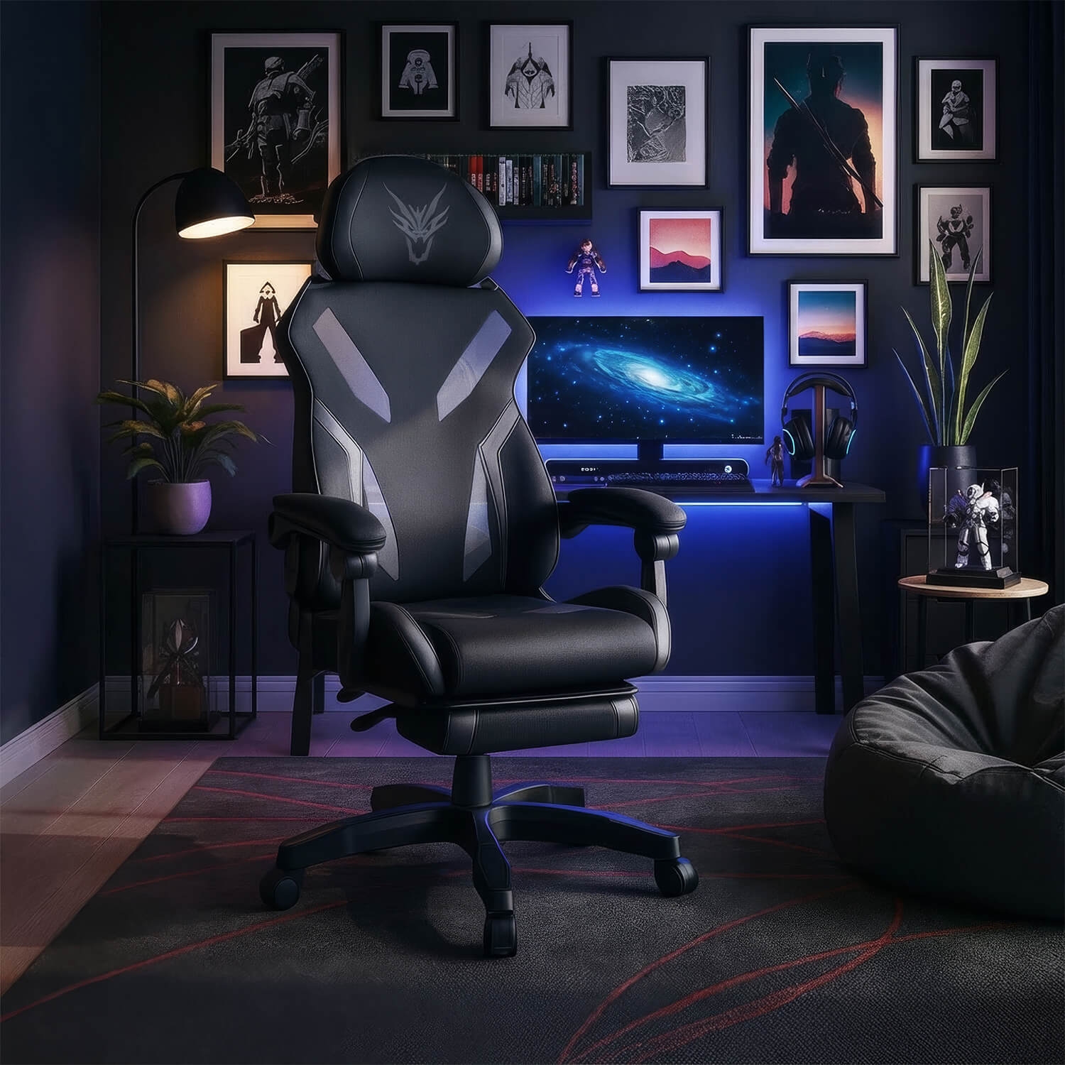 Fotel Gamingowy Obrotowy MAXIMO Czarny Nowoczesny ME.MAXIMO/CZ/CZ/T/FO