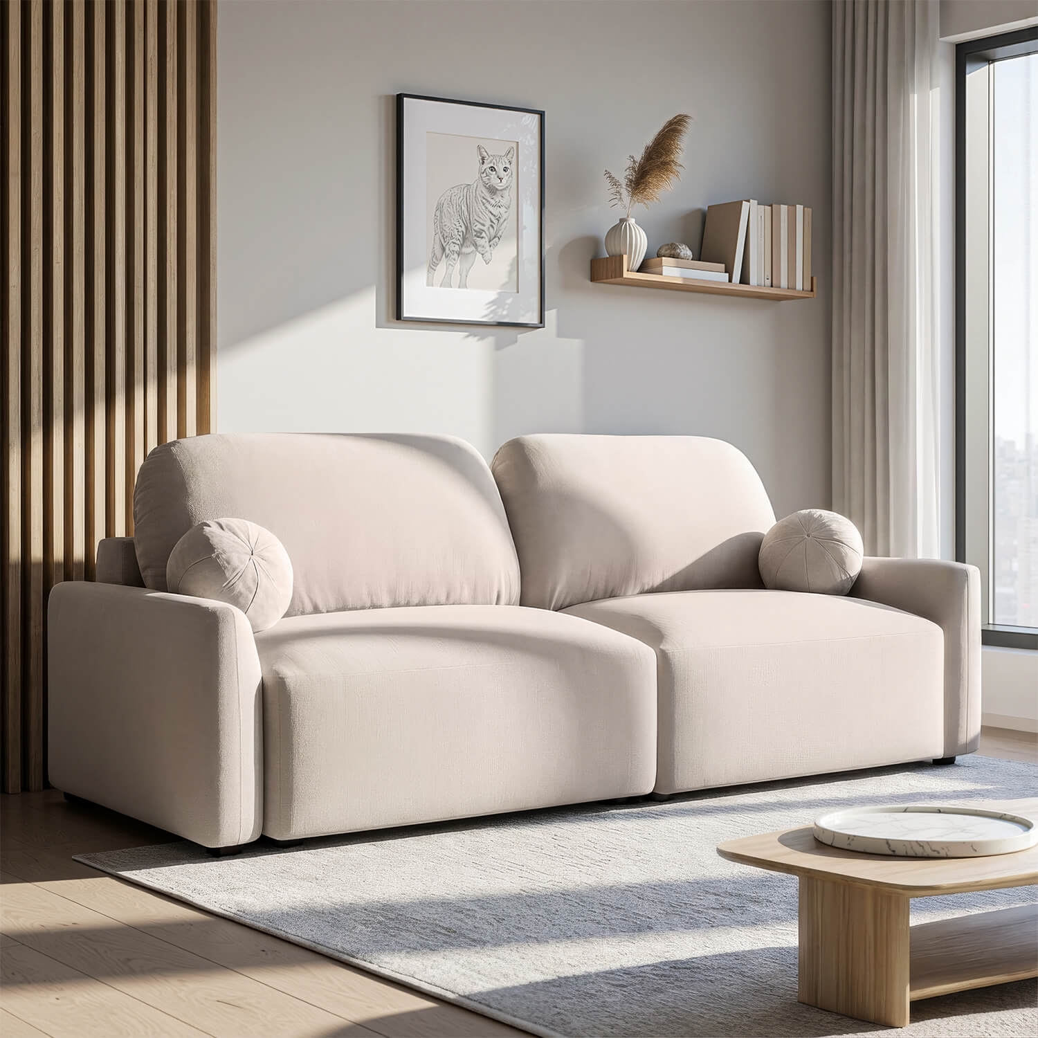 Sofa z Funkcją Spania SORENO Beżowa Nowoczesna KM.SEVILLA/MAYA03/SOF