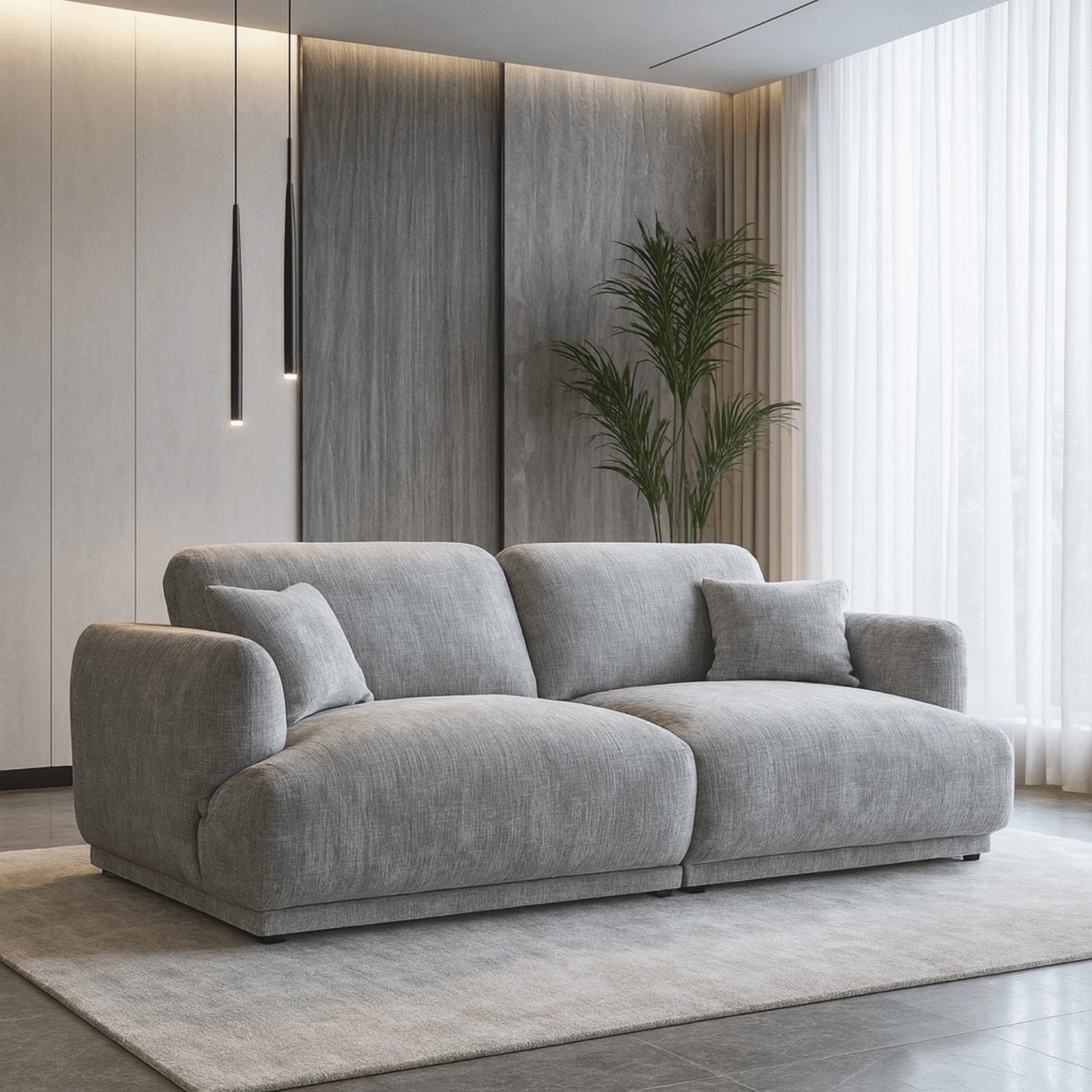 Sofa AMBELIA Dwuosobowa Szara Nowoczesna KM.CHACCO/CREMONA81/SOF