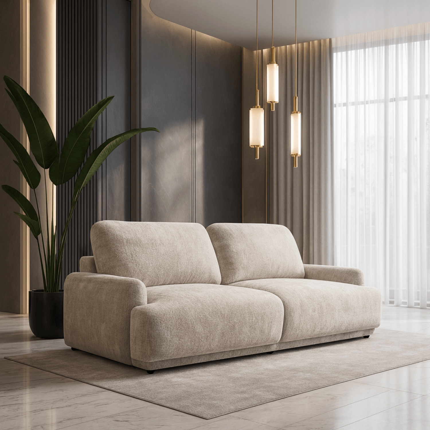 Sofa z Funkcją Spania SELORIA Beżowa Nowoczesna KM.CLAUDIA/BELLO3/SOF