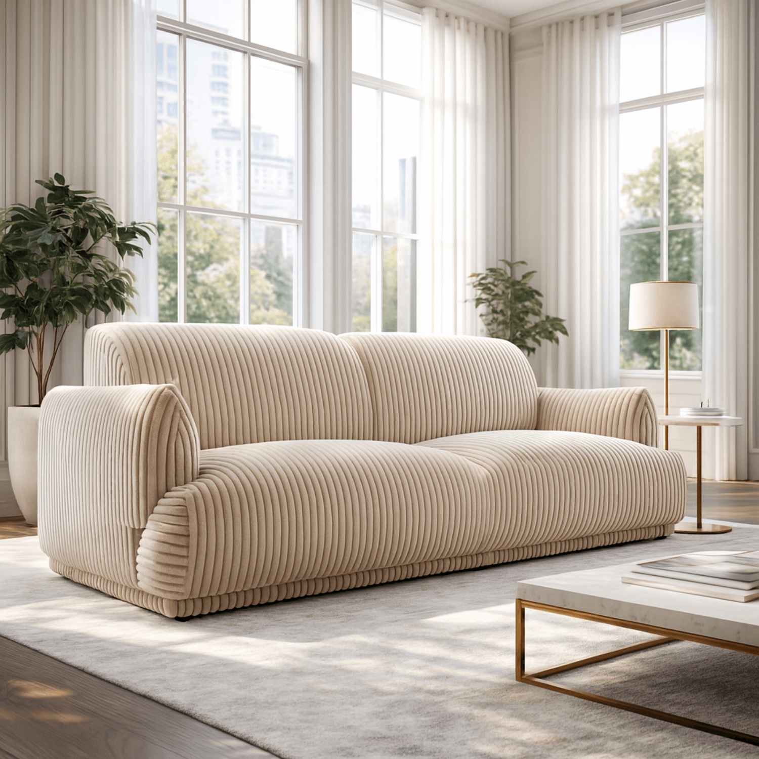 Sofa LINERO Dwuosobowa Beżowa Nowoczesna KM.COLIN/TILIA03/SOF