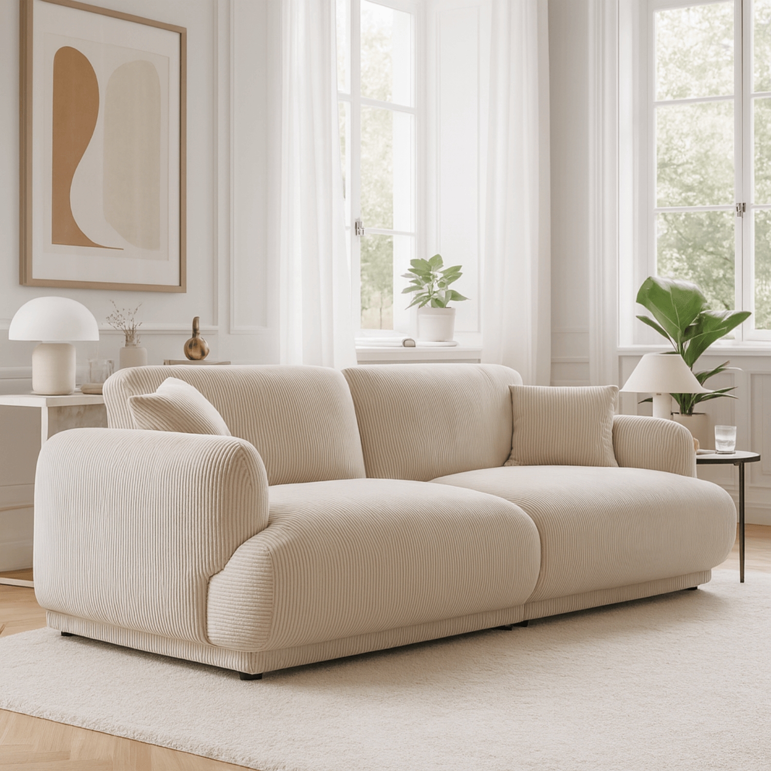 Sofa AMBELIA Dwuosobowa Jasnobeżowa Nowoczesna KM.CHACCO/LINCOLN03/SOF