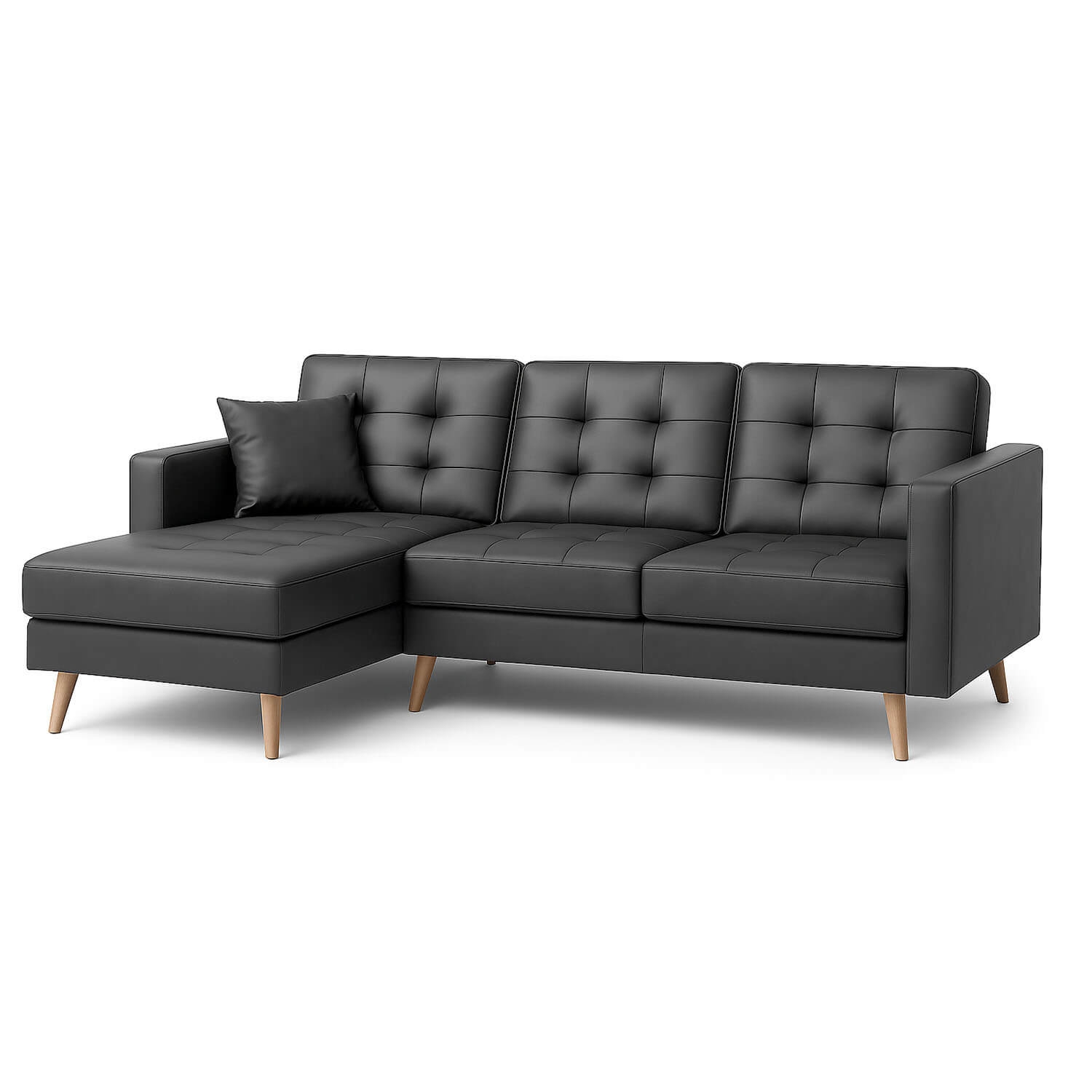 Narożnik z Funkcją Spania ASGARD Rozkładany Czarny Ekoskóra eltap.AsgL_03