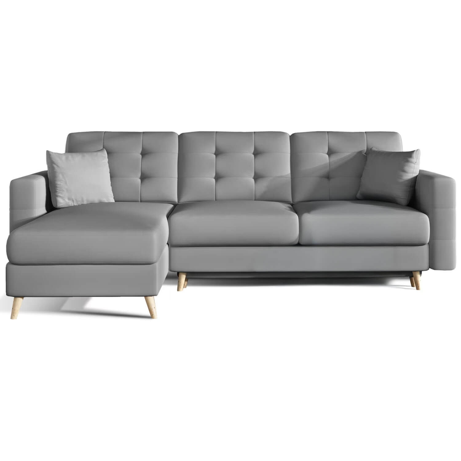 Narożnik z Funkcją Spania ASGARD Rozkładany Szary Ekoskóra eltap.AsgL_04