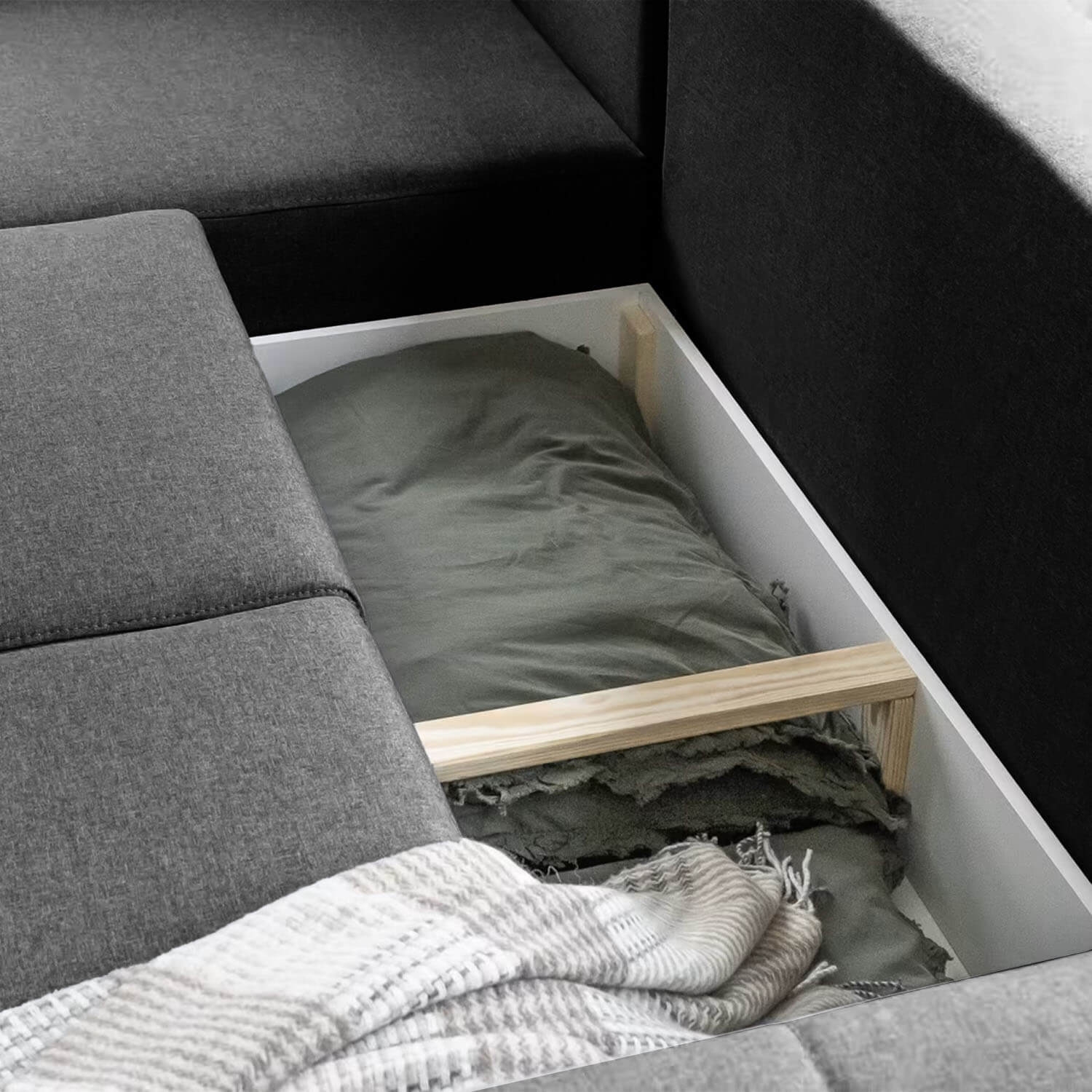 Narożnik z Funkcją Spania ASGARD Rozkładany Czarny eltap.AsgL_01