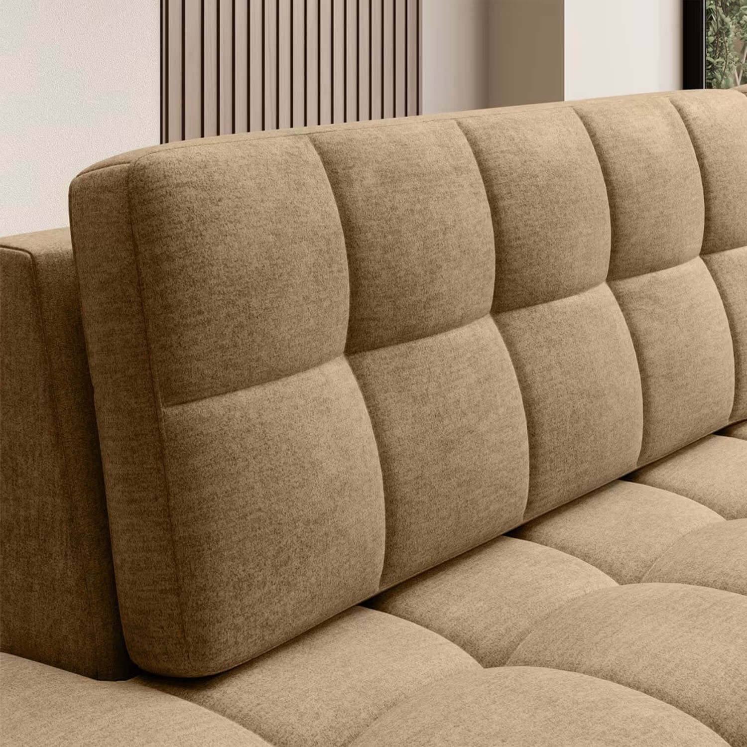 Narożnik z Funkcją Spania BLEZALT Rozkładany Prawostronny Beżowy eltap.CO-BL-RT-09MO