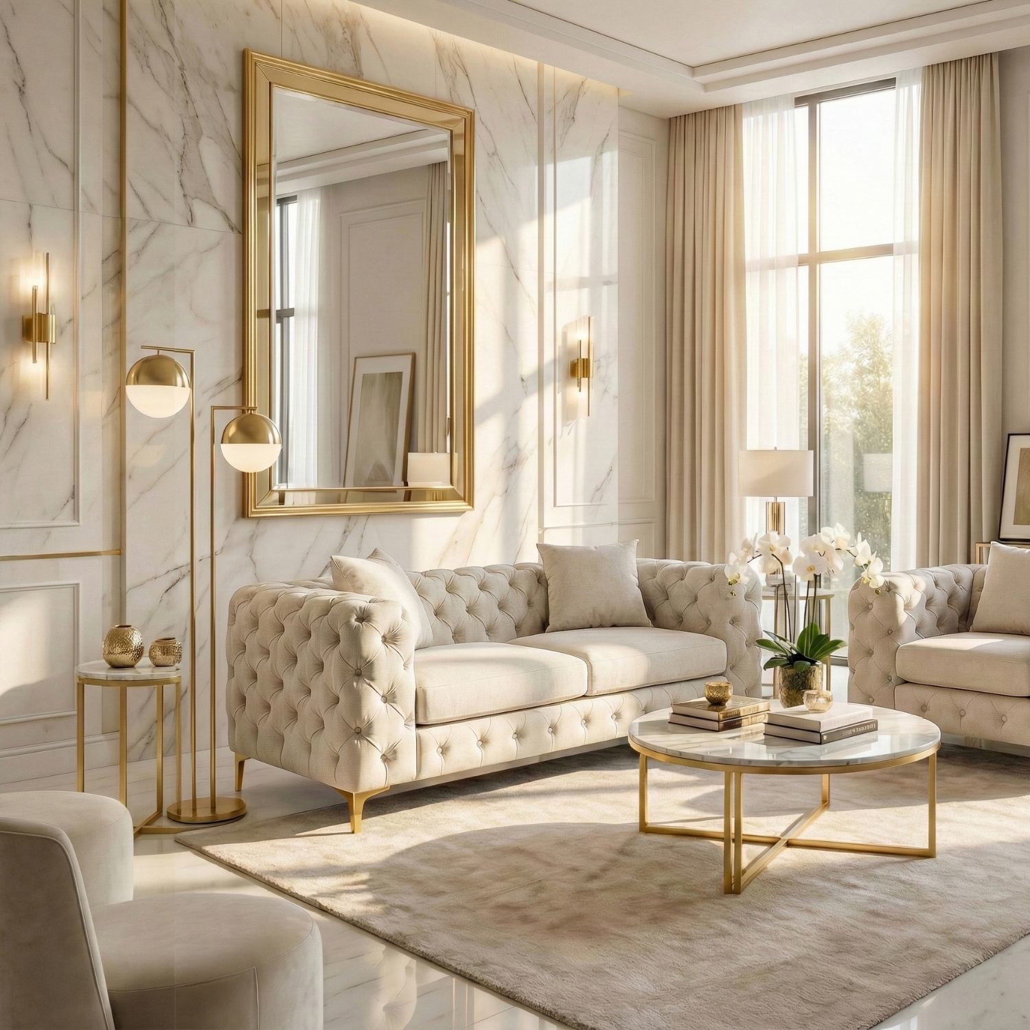 Sofa SORRENTO 2S Dwuosobowa Kremowa Welurowa Nowoczesna Glamour ME.SORRENTO2S/KR/V/SOF