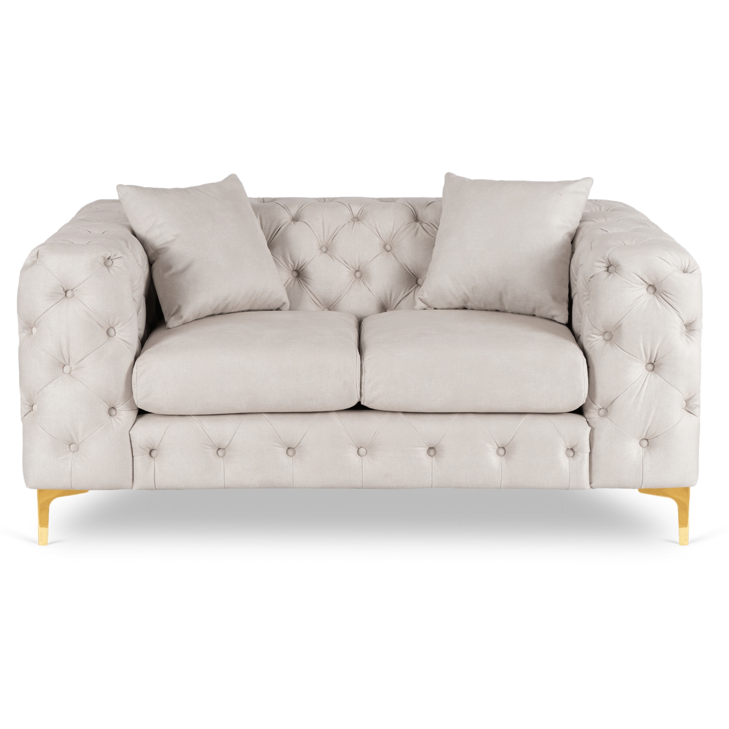 Sofa SORRENTO 2S Dwuosobowa Kremowa Welurowa Nowoczesna Glamour ME.SORRENTO2S/KR/V/SOF