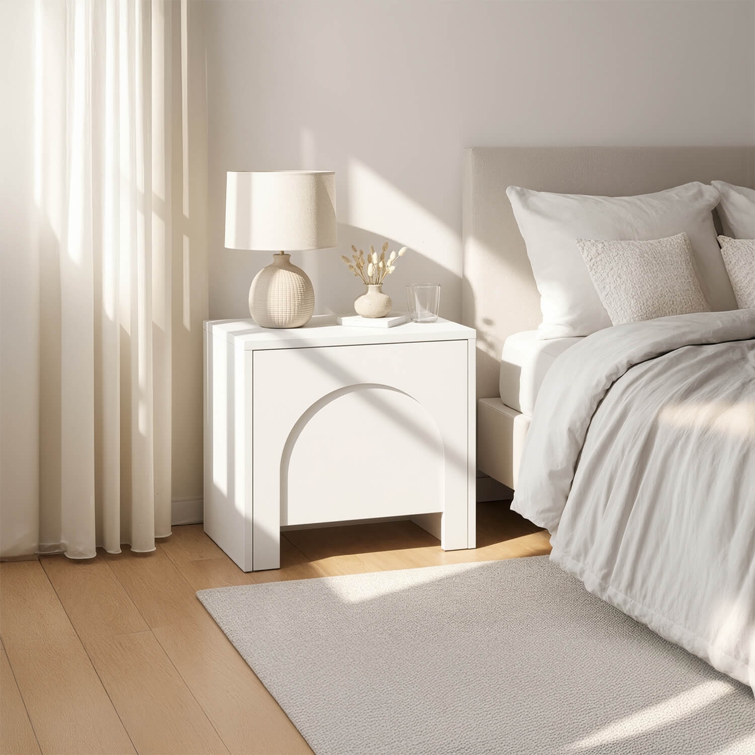 Szafka Nocna do Sypialni ANSA Biała Nowoczesna W.ARCO/B/SZAFKNOC