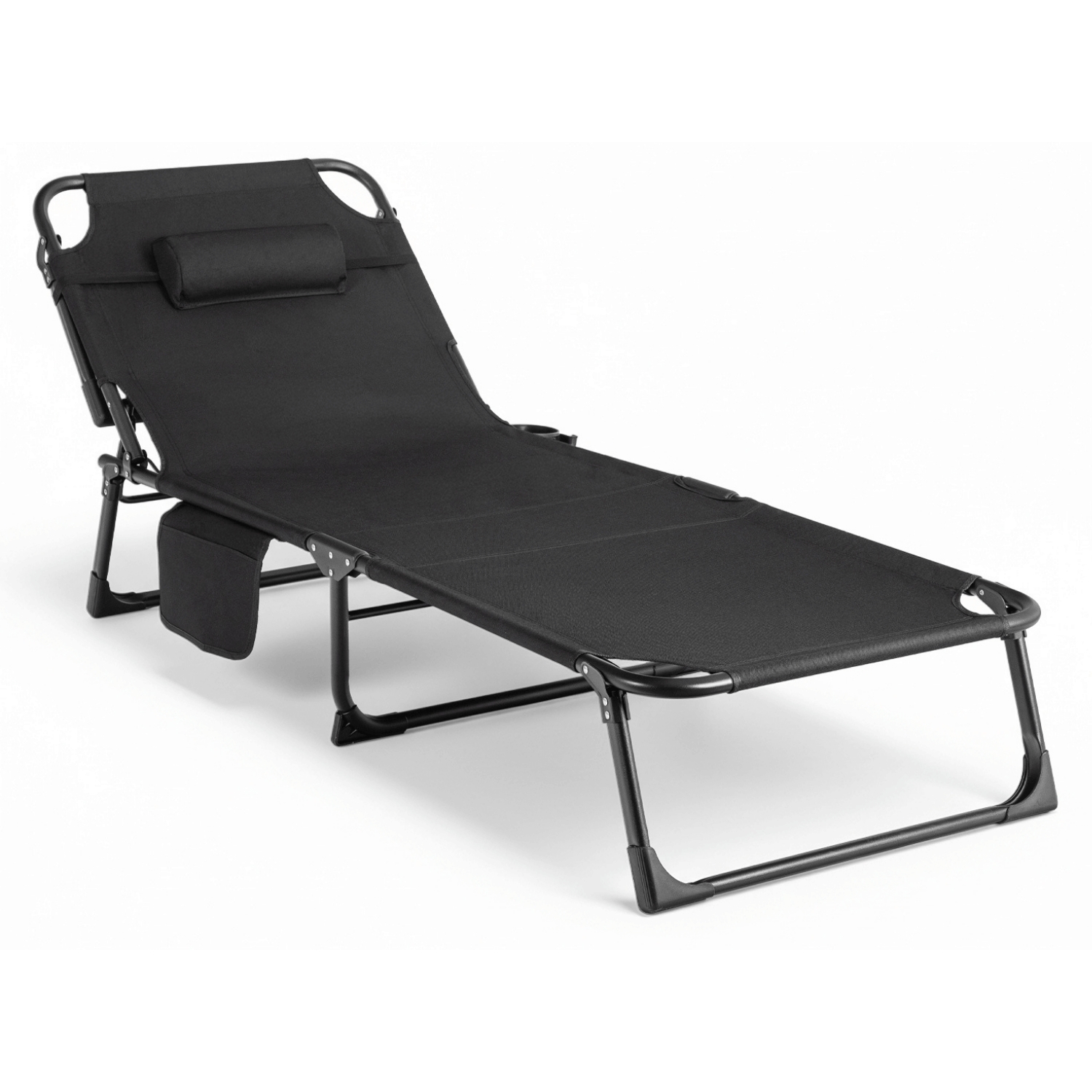 Leżak Ogrodowy SATURN 190x73 cm Czarny ME.SATURN/CZ/T/LOZ