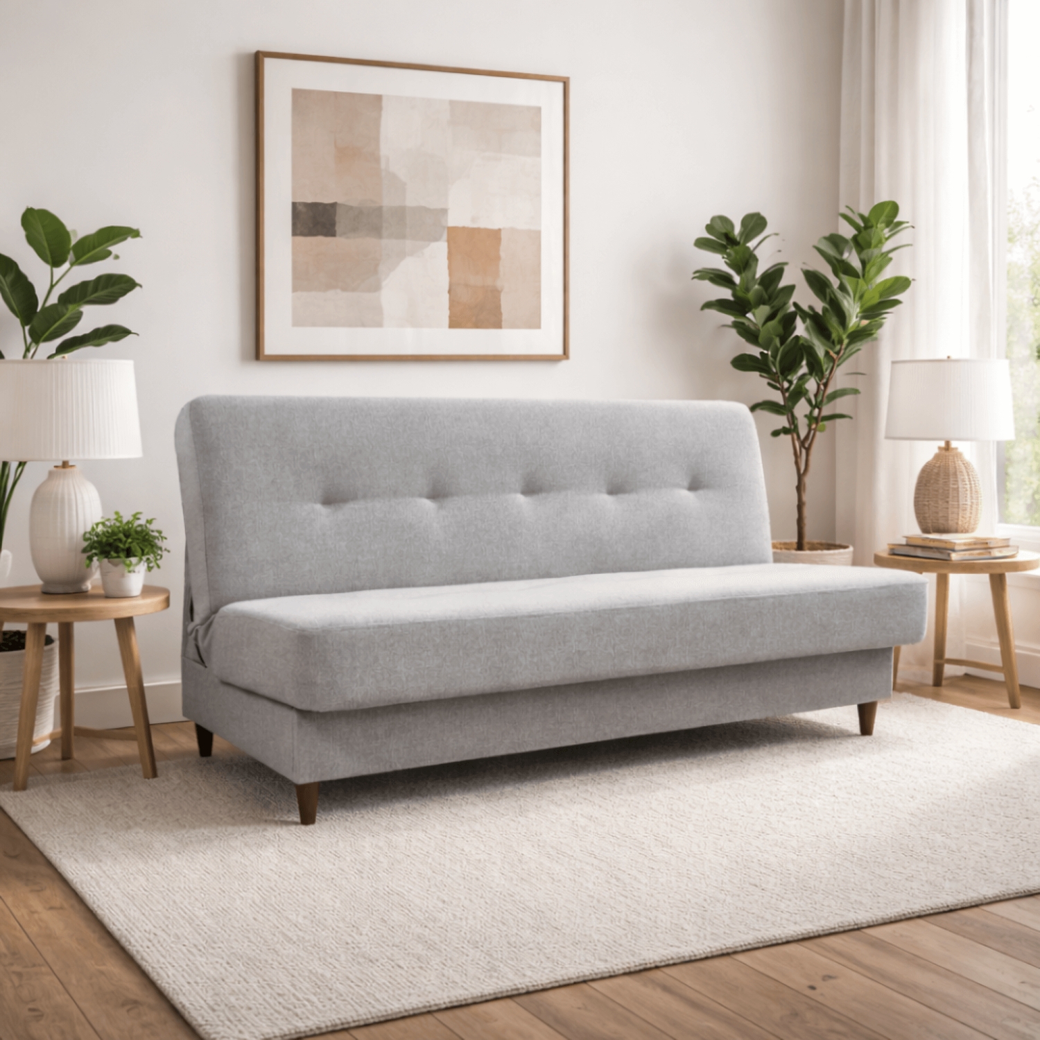 Sofa z Funkcją Spania ARUBA Wersalka Dwuosobowa Rozkładana Szara Nowoczesna do Salonu PPHUE.ZOSIA2/LUX32/WER