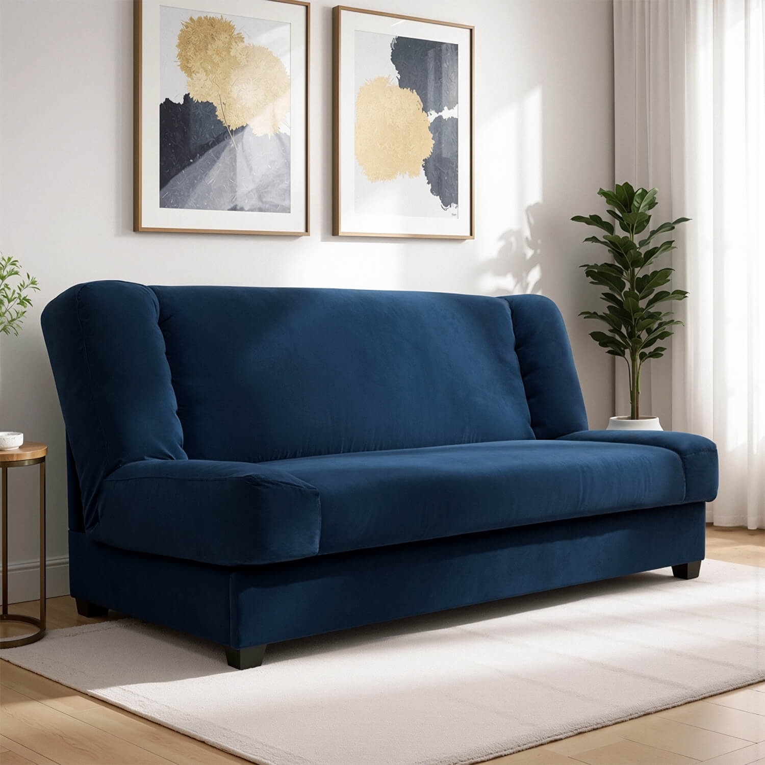 Sofa z Funkcją Spania PIANO Rozkładana Wersalka Dwuosobowa Granatowa Nowoczesna do Salonu PPHUE.DOROTKA/KRONOS9/WER