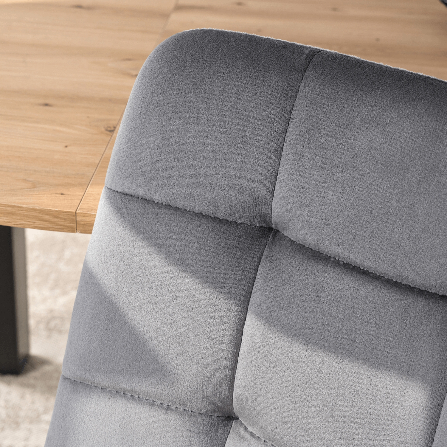 Krzesło Tapicerowane do Jadalni PERU Szare Welurowe Nowoczesne Loft ME.PERU/P/V/K