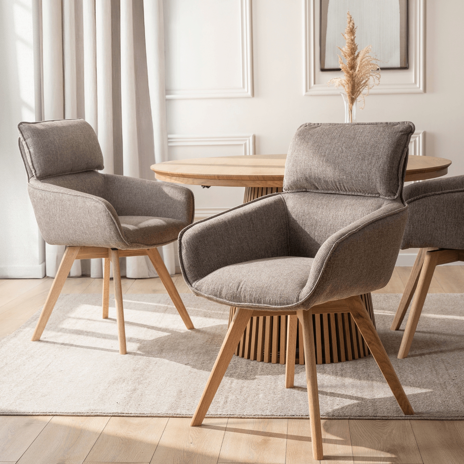 Krzesło Tapicerowane Obrotowe DIAS Brązowe Nowoczesne ME.DIAS/BR/T/K