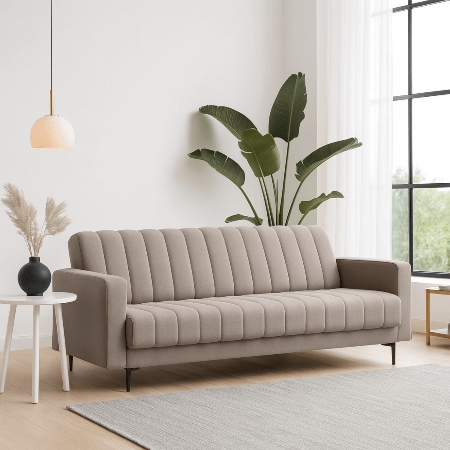 Sofa z Funkcją Spania RONEYY Rozkładana Beżowa Nowoczesna eltap.SO-RON-18SO