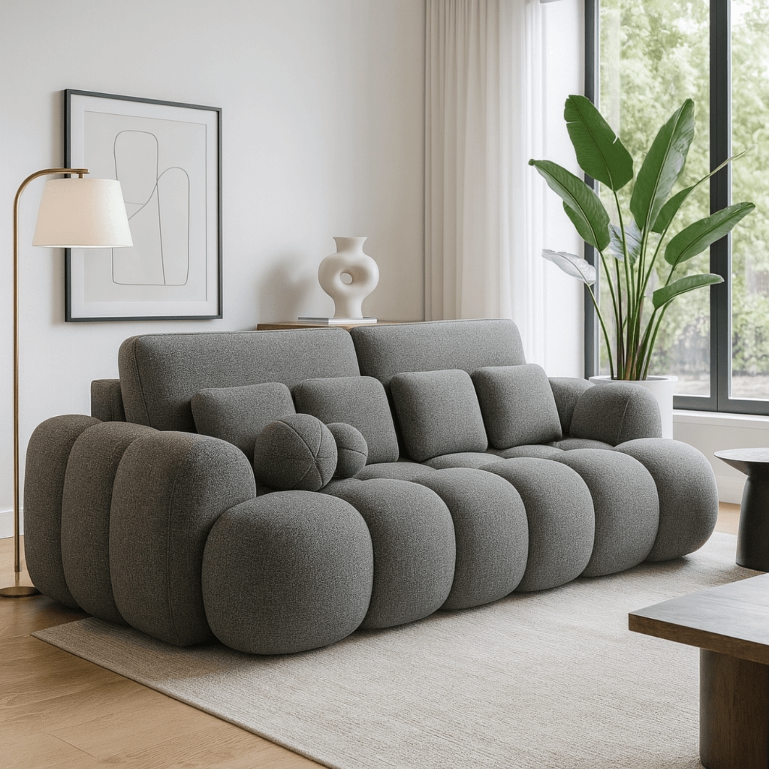 Sofa z Funkcją Spania COTONN Rozkładana Szara Nowoczesna eltap.SO-COT-04PAO