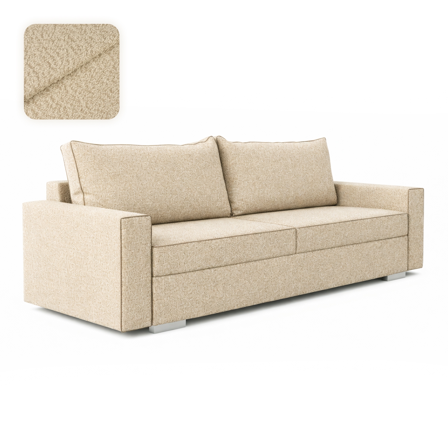 Sofa z Funkcją Spania DRAVOS Beżowa Boucle Nowoczesna ML.OLIMP/MARCELLO20/SOF