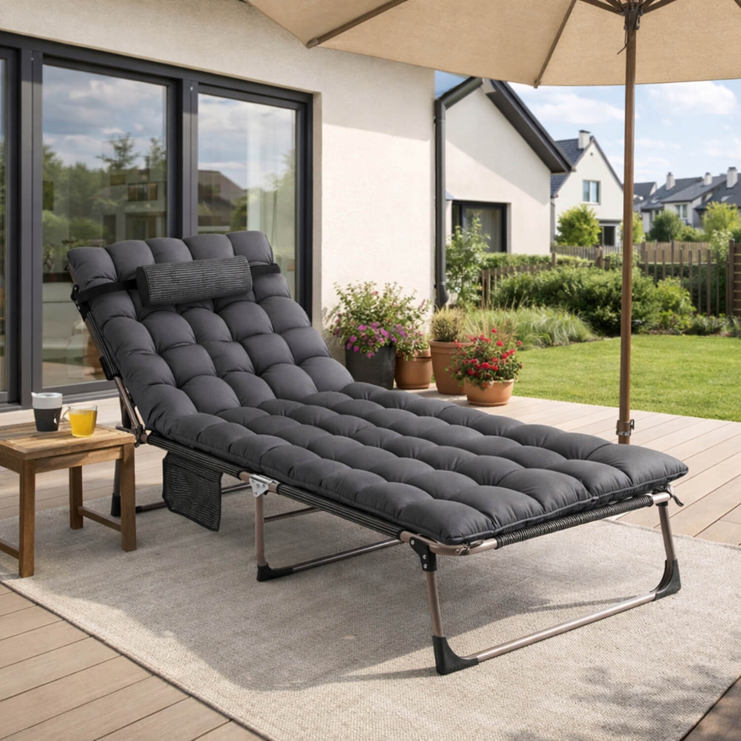Leżak Ogrodowy VENUS 190x73 cm Szary ME.VENUS/P/T/LOZ