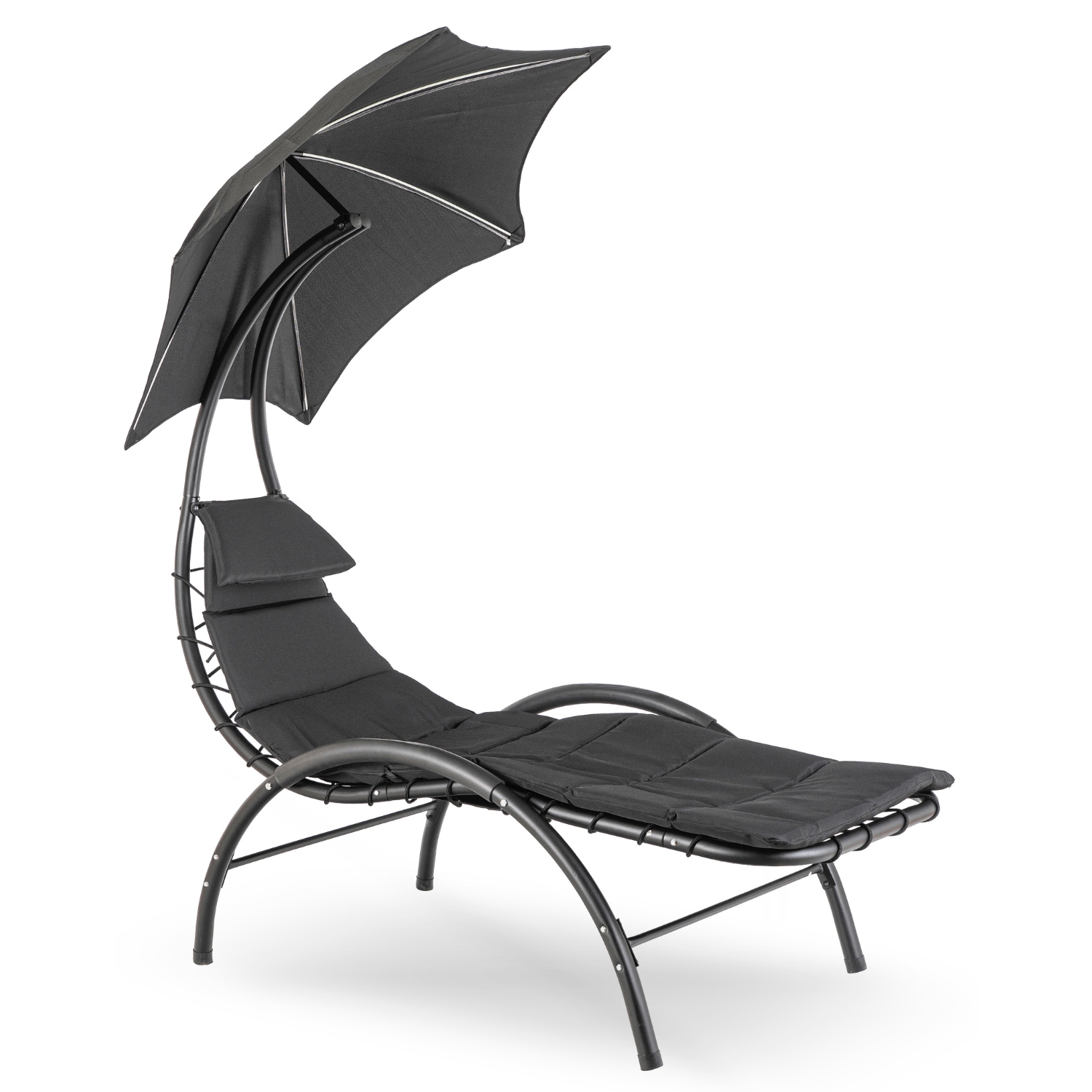 Leżak Ogrodowy z Parasolem CARPA Czarny ME.CARPA/CZ/T/OGR/LEZ