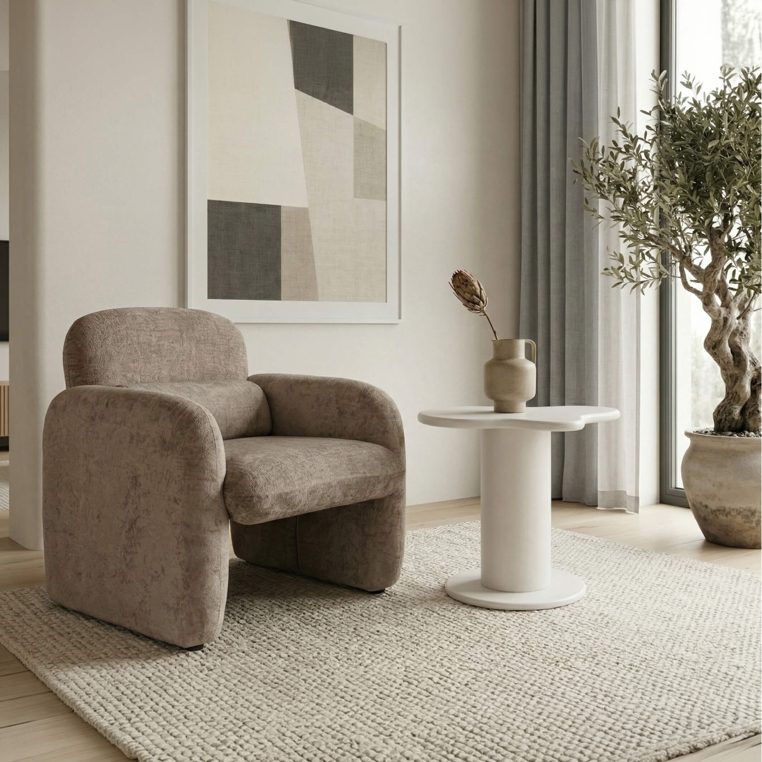 Stolik Kawowy PASCAL 60 cm Biały Nowoczesny ME.PASCAL/MB/L