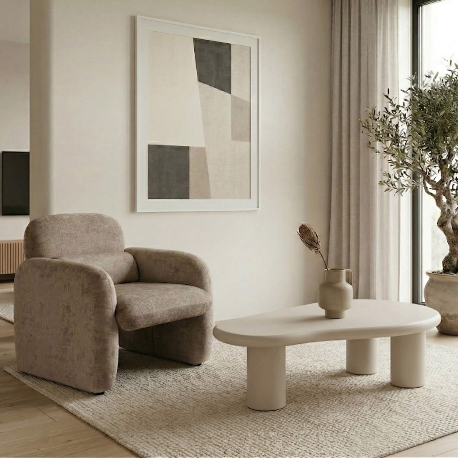 Stolik Kawowy EDME 128 cm Biały Nowoczesny ME.EDME/MB/L