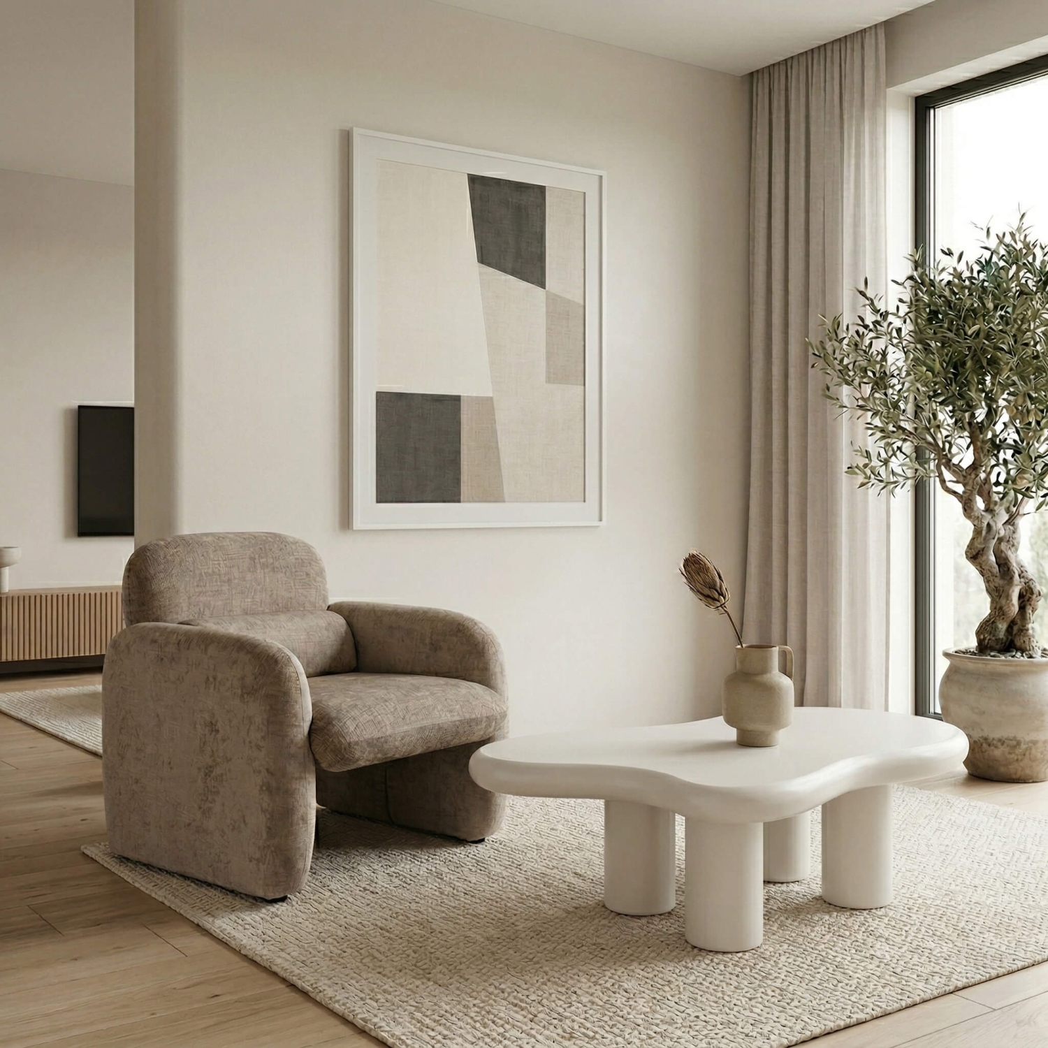 Stolik Kawowy PERLA 104 cm Biały Nowoczesny ME.PERLA/MB/L