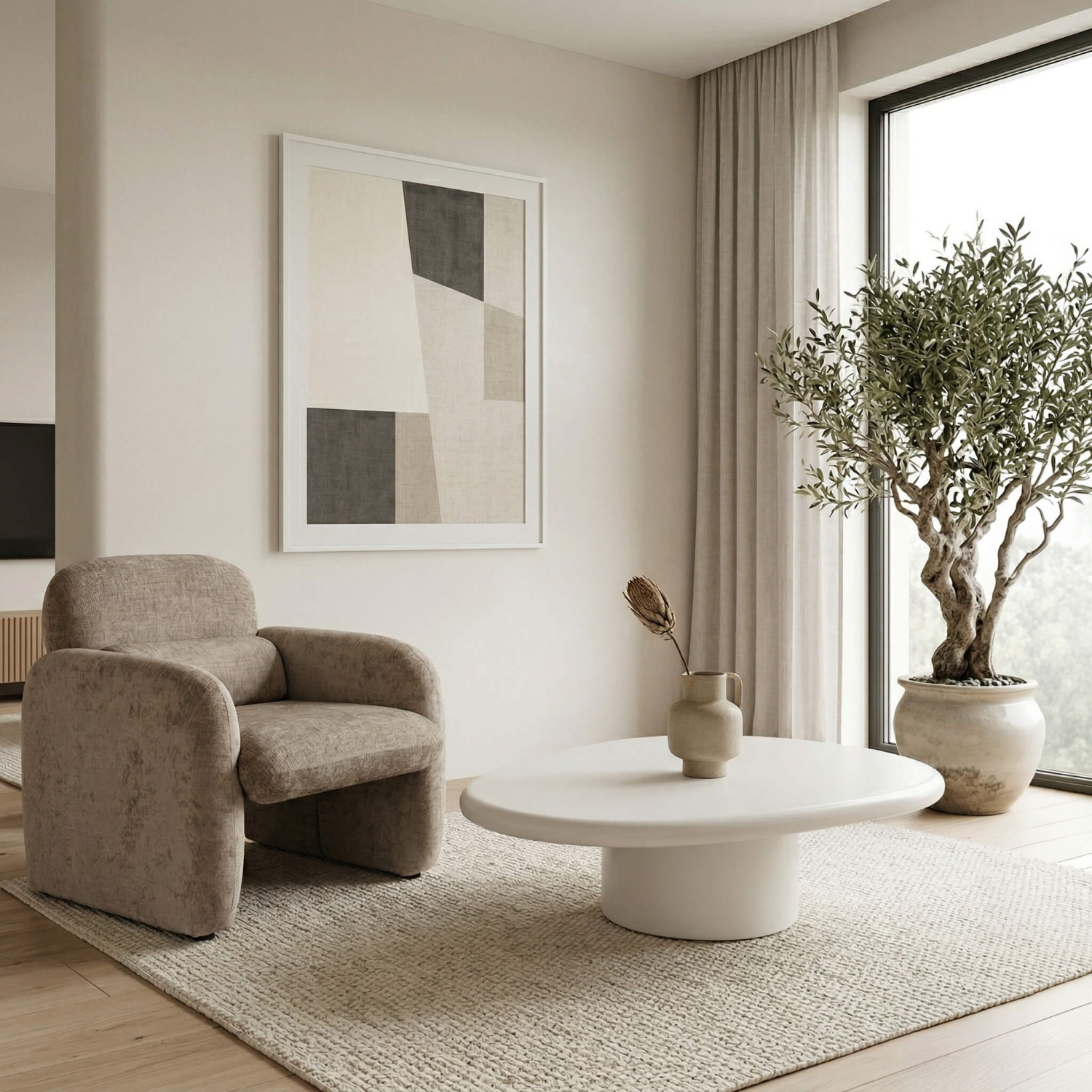 Stolik Kawowy EMILE 110 cm Biały Nowoczesny ME.EMILE/MB/L