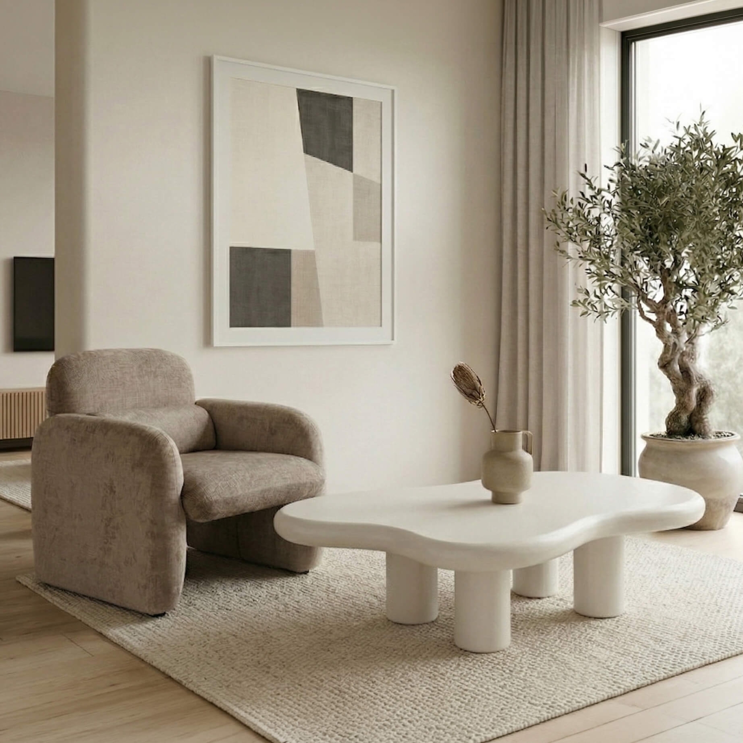 Stolik Kawowy PLAYA 117 cm Biały Nowoczesny ME.PLAYA/MB/L