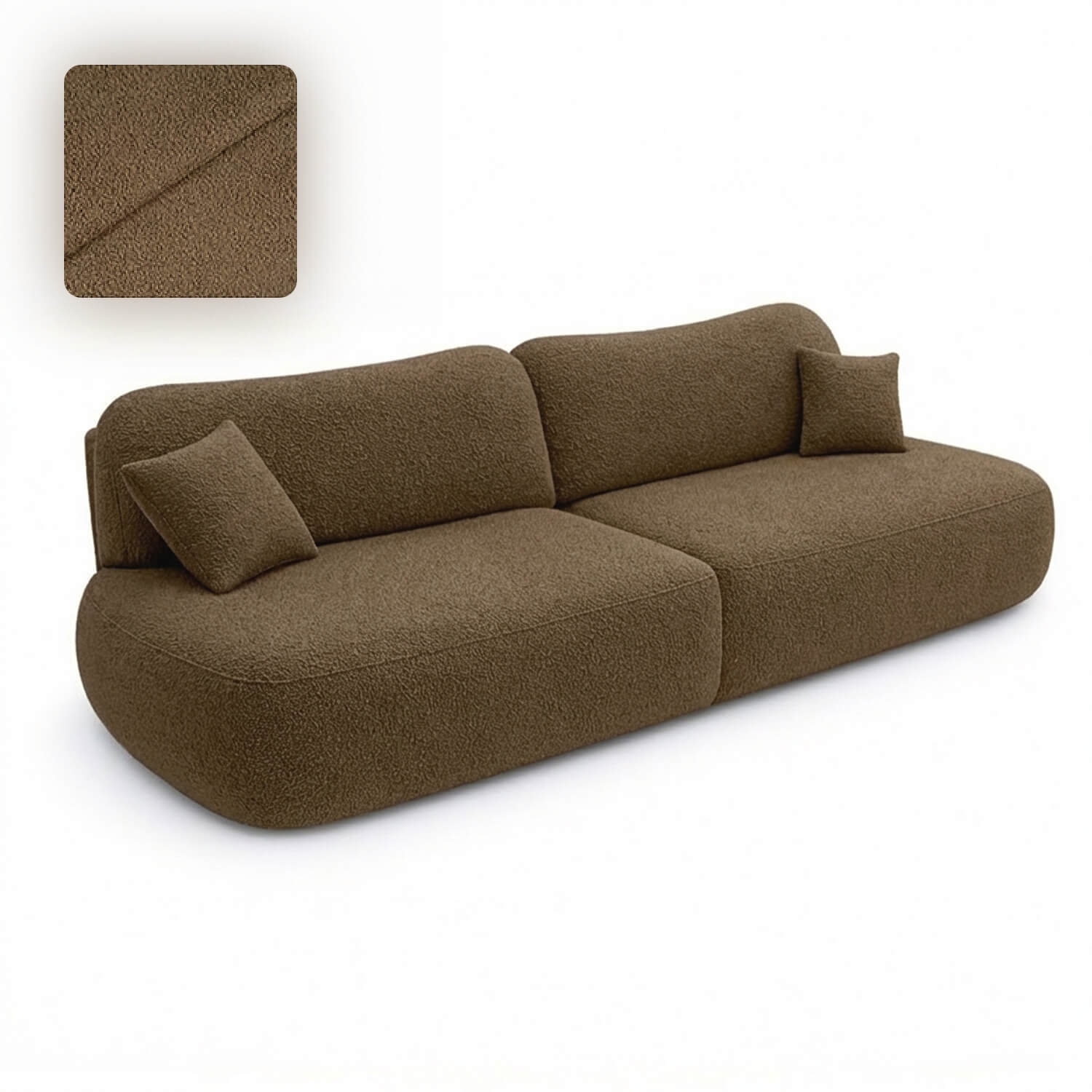Sofa AVERIO Rozkładana Dwuosobowa Brązowa Boucle Nowoczesna ML.APOLLO/WOOLLY04/SOF