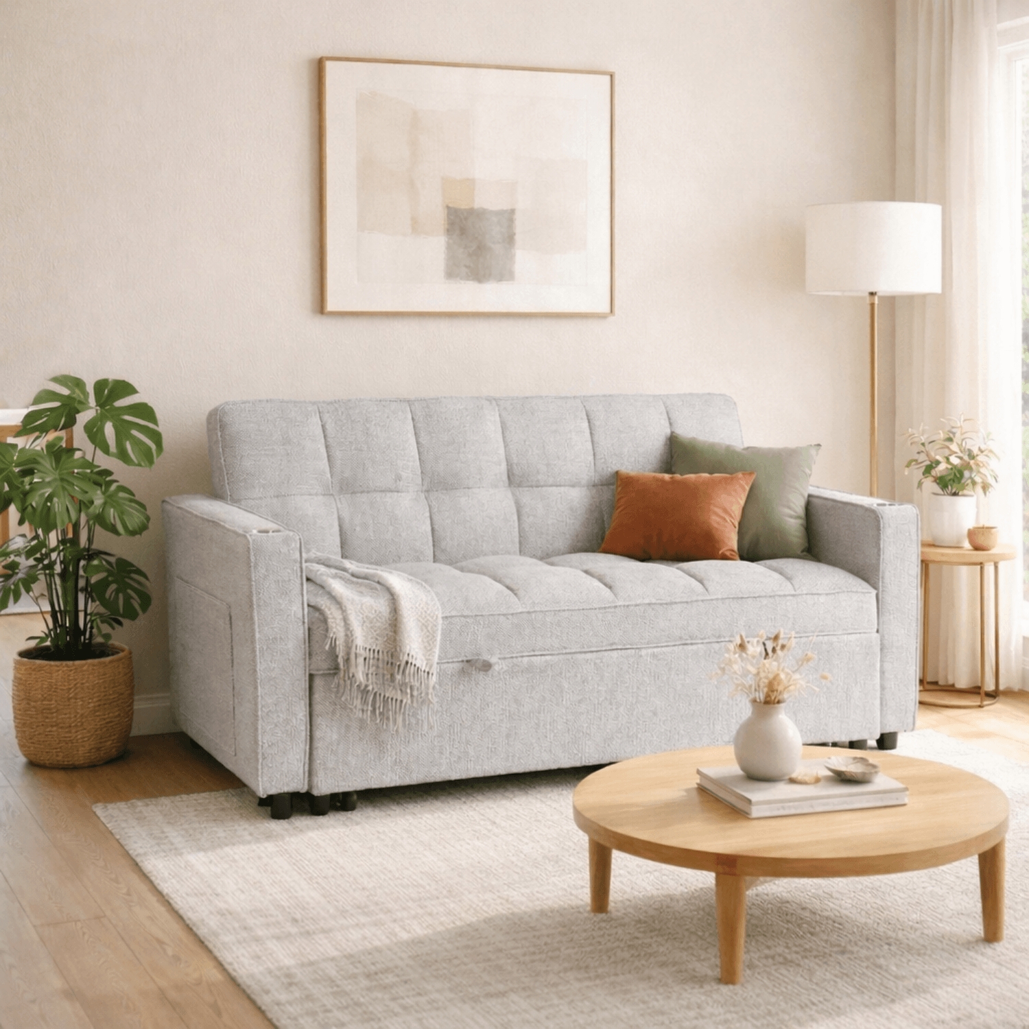 Fotel do Spania ASTER 2 Rozkładany Amerykanka Szary Nowoczesny ME.ASTER2/P/T/SOF