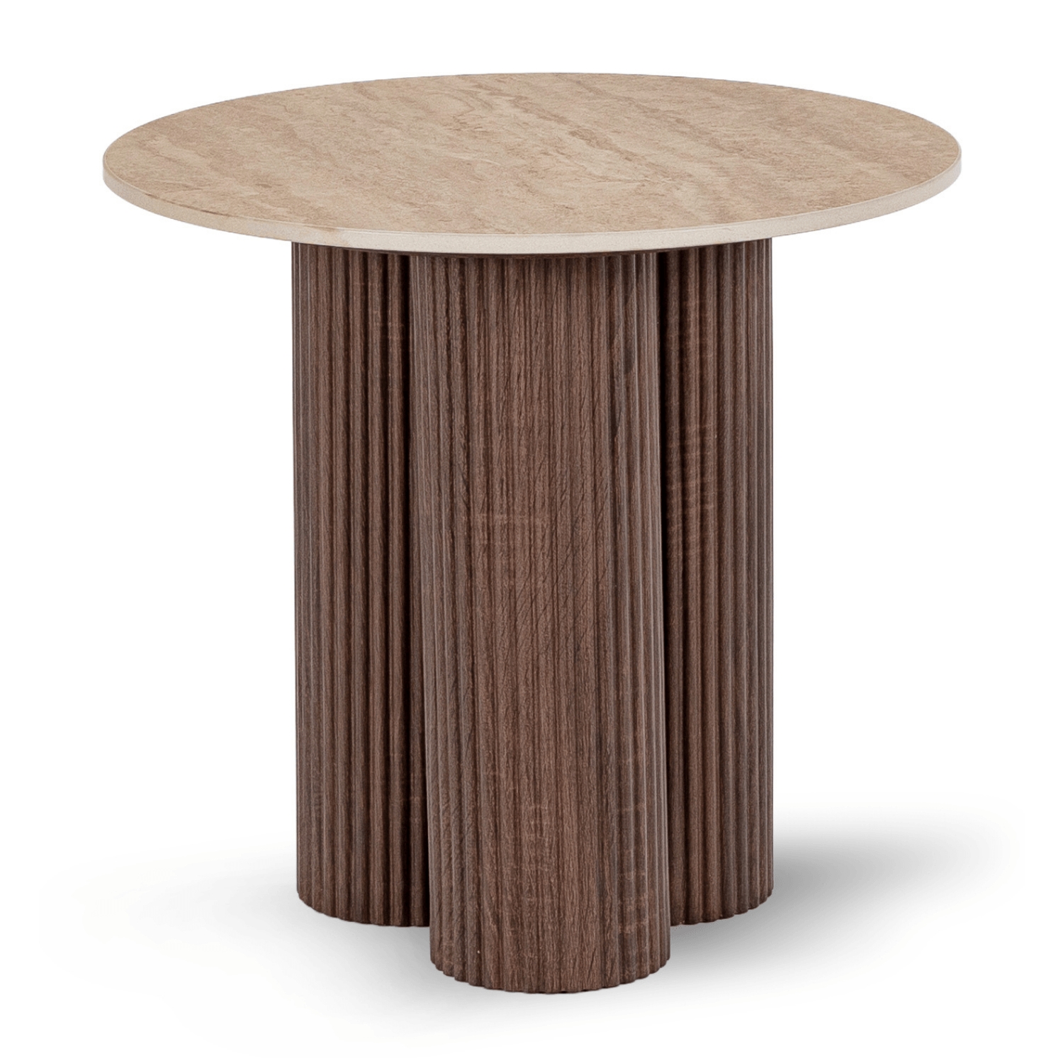 Stolik Kawowy ALMERIA 50 cm Trawertyn/Orzech Nowoczesny ME.ALMERIA/TRAW/O/L