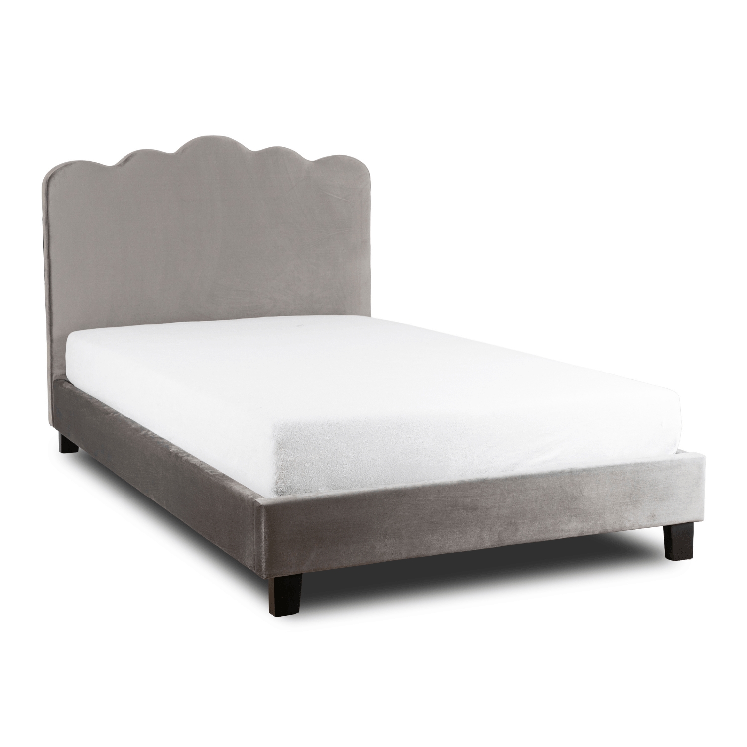 Łóżko Tapicerowane 120x200 cm CRATER ze Stelażem Młodzieżowe Szare Welurowe ME.CRATER/120/P/V/LOZ