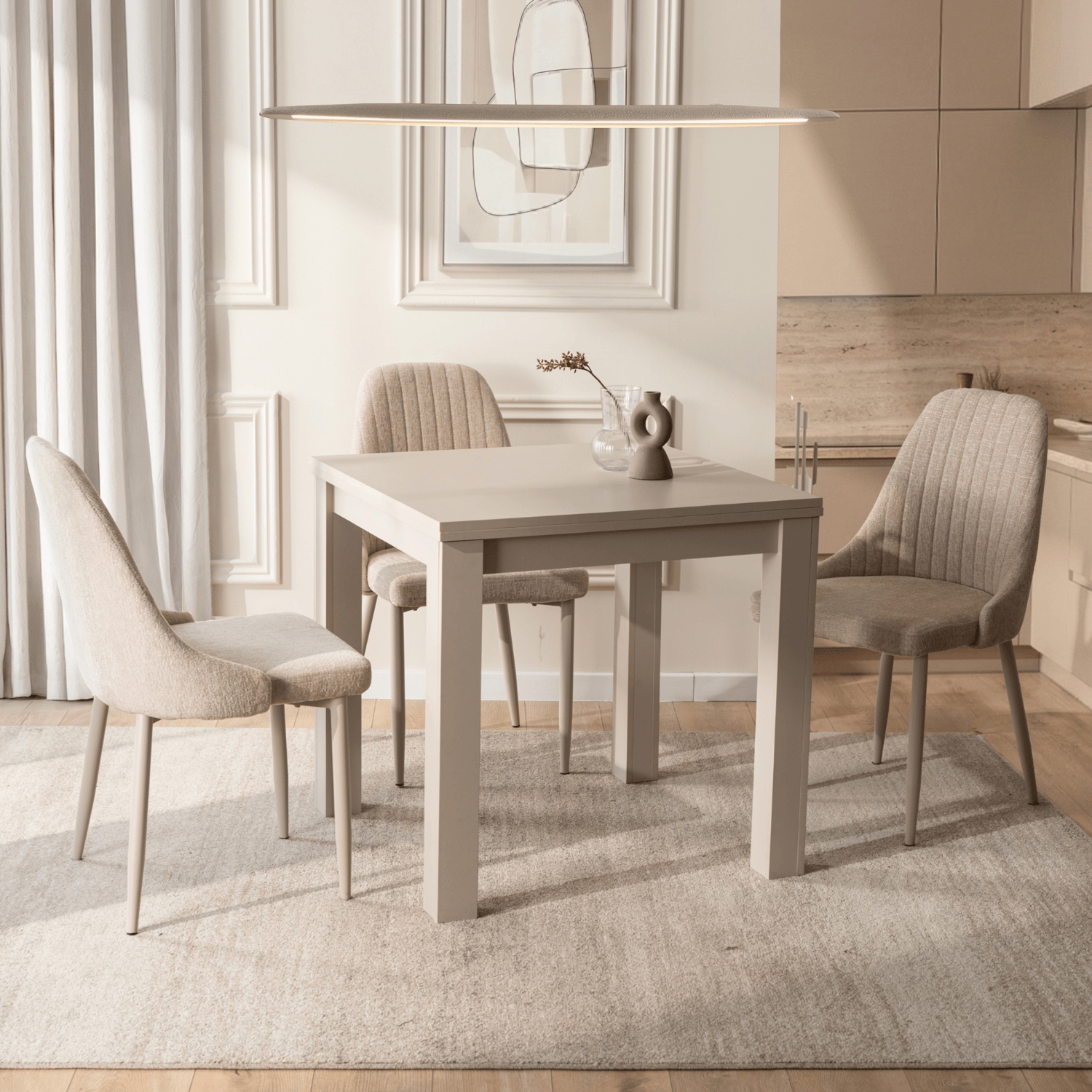 Stół Kwadratowy Rozkładany MAX 80-160 cm Kaszmir Nowoczesny W.MAX/KASZ/KASZ/S