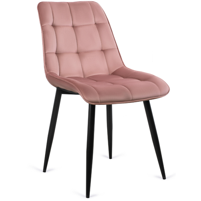 Krzesło Tapicerowane do Jadalni CHIC Różowe Welurowe