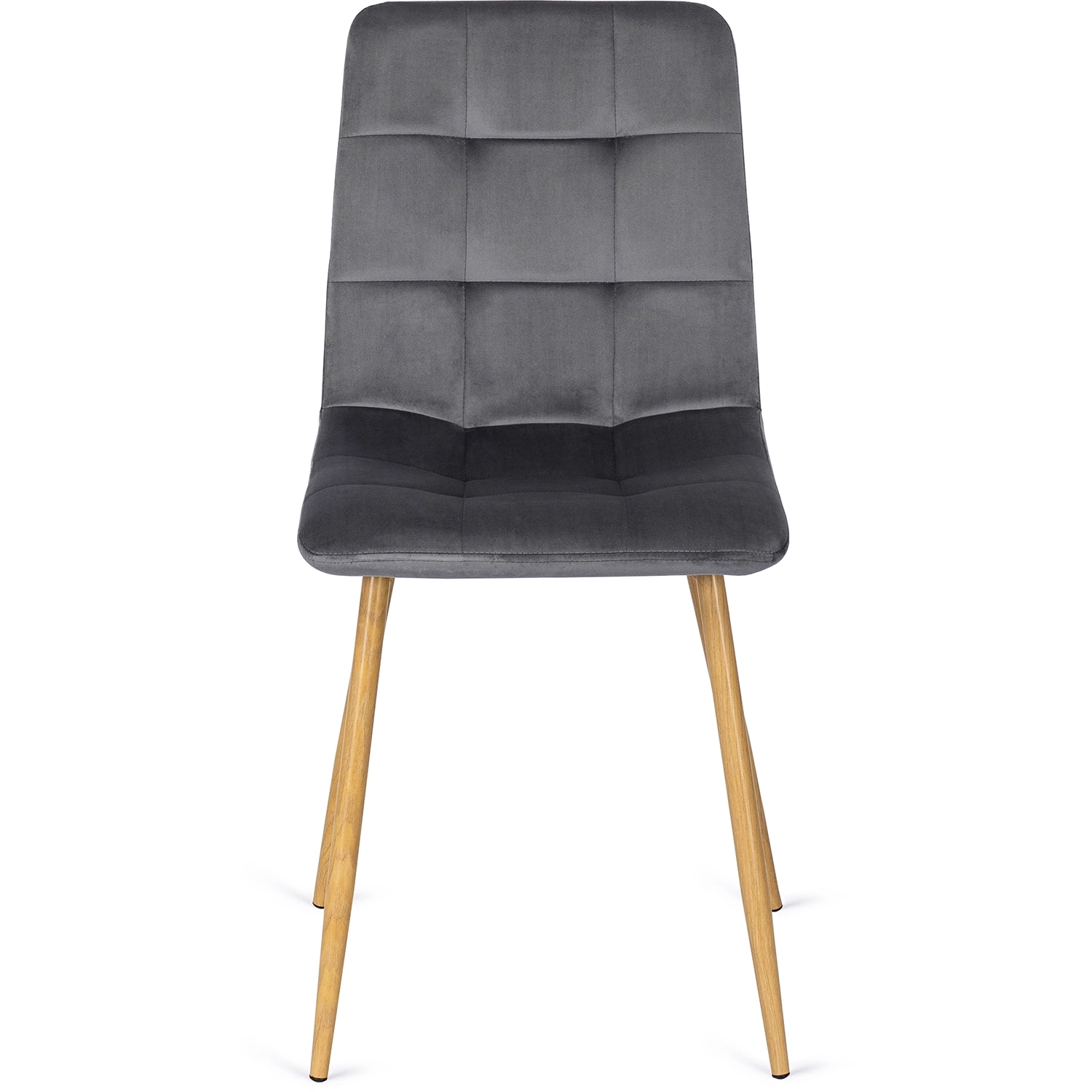 Zestaw 4x Krzesło Tapicerowane FREDY do Jadalni Szare Welurowe Nowoczesne Loft FREDY/P/V/Z4/K