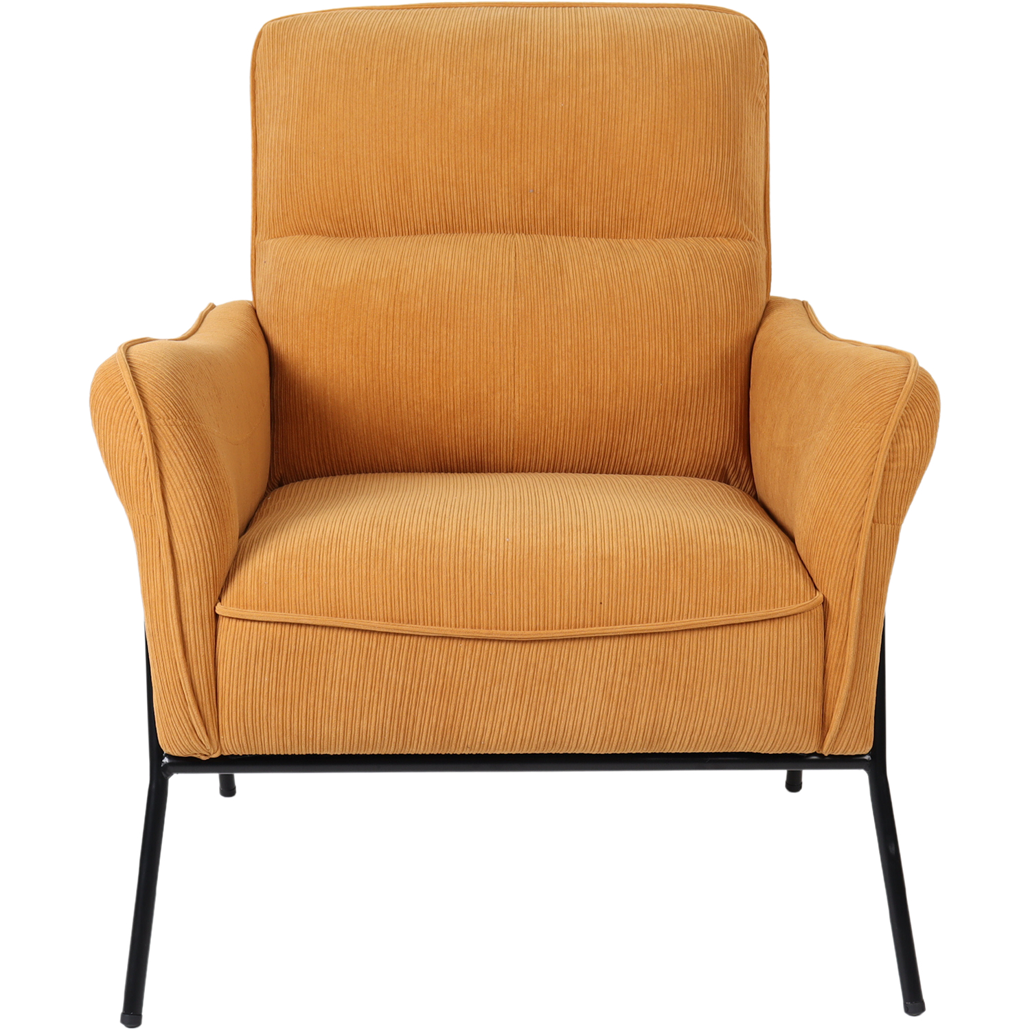 Fotel Wypoczynkowy ALBERTO Sztruksowy Musztardowy do Salonu Nowoczesny ME.ALBERTO/CU/T/FW