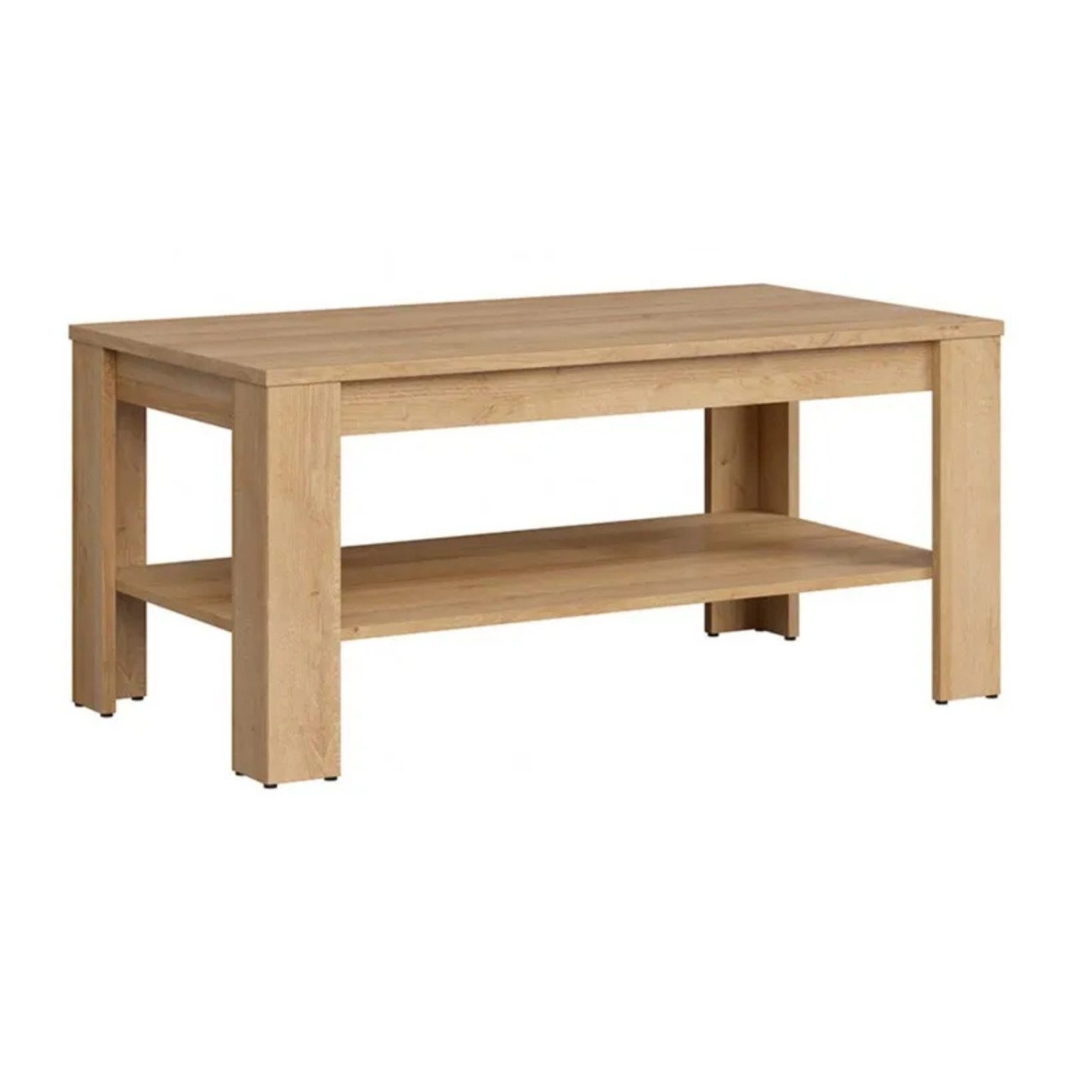 Ława z Półką do Salonu Drewniana DYNAMO 102 cm Dąb evoke Loft L.ARIS/LA03/DEV/L