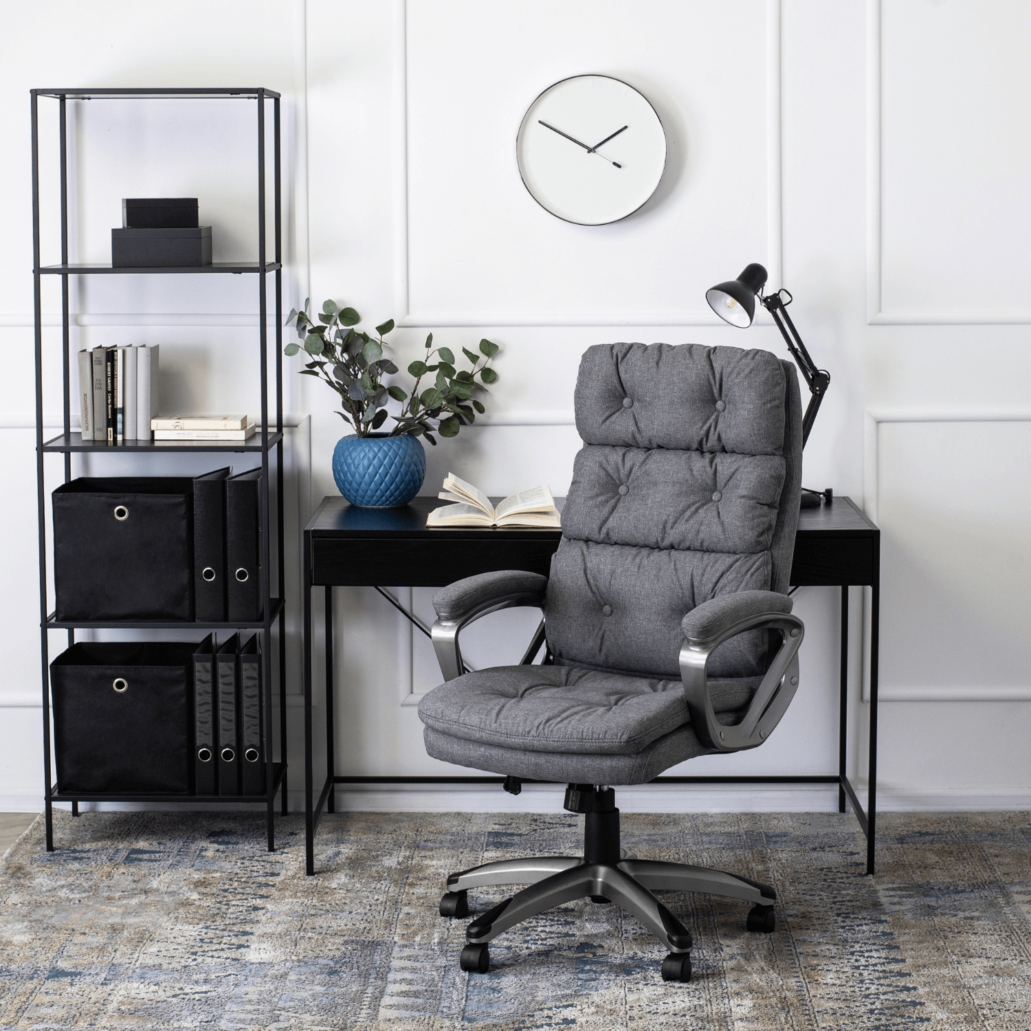 Fotel Biurowy Gabinetowy Obrotowy STRATO 2 Szary Tapicerowany Nowoczesny ME.STRATO2/P/T/FO