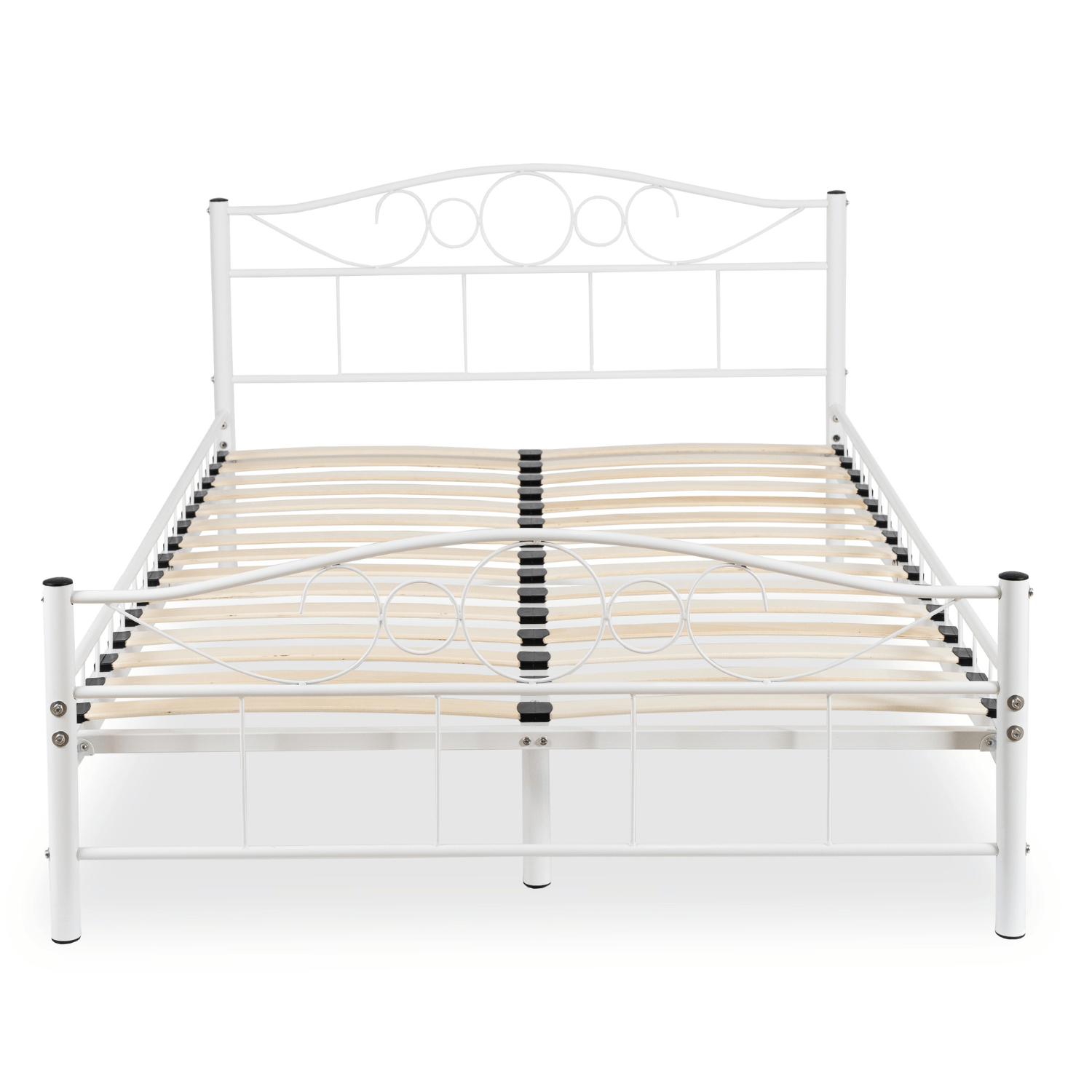 Łóżko Metalowe Jednoosobowe 120x200 cm ze Stelażem GRIFFIN Metalowe Białe ME.GRIFFIN/120/B/LOZ