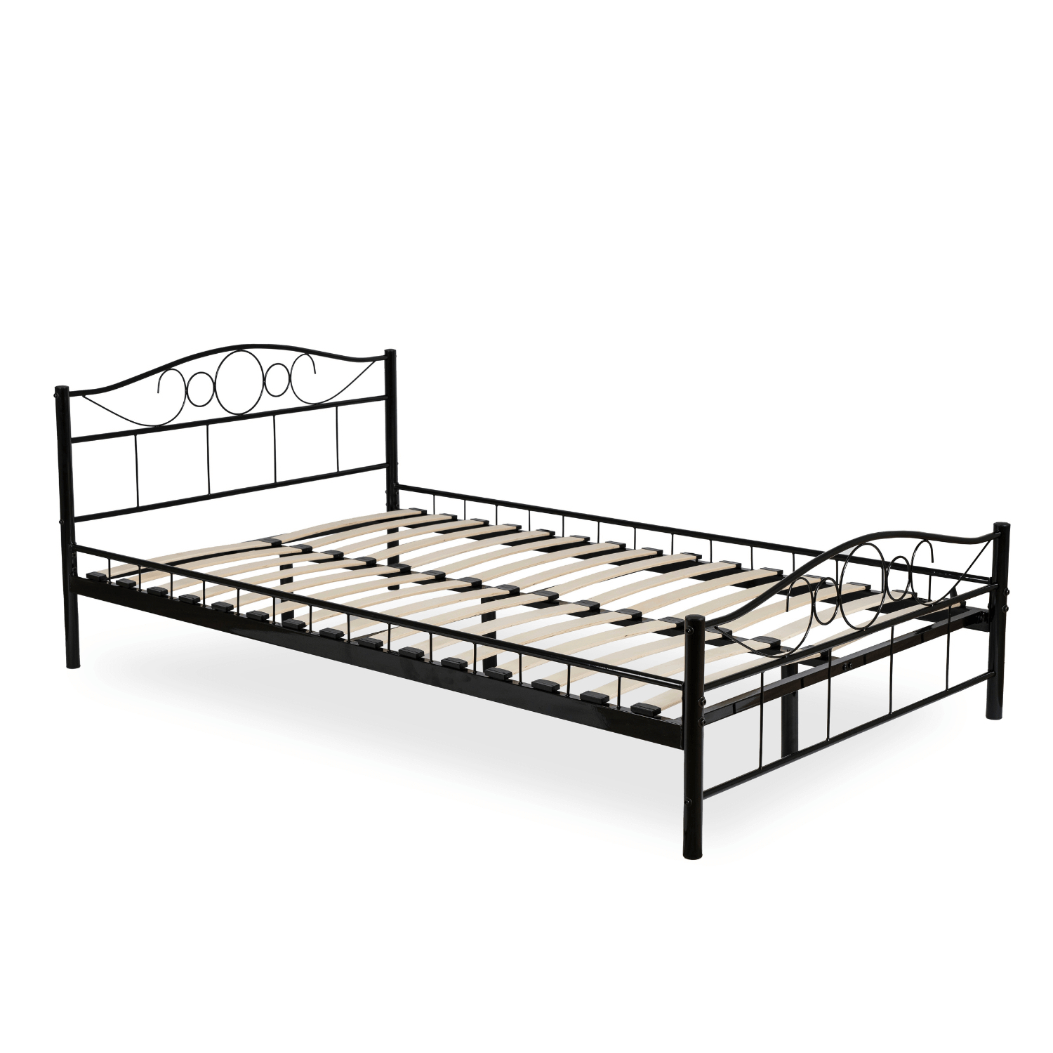 Łóżko Metalowe Jednoosobowe 120x200 cm ze Stelażem GRIFFIN Metalowe Czarne ME.GRIFFIN/120/CZ/LOZ