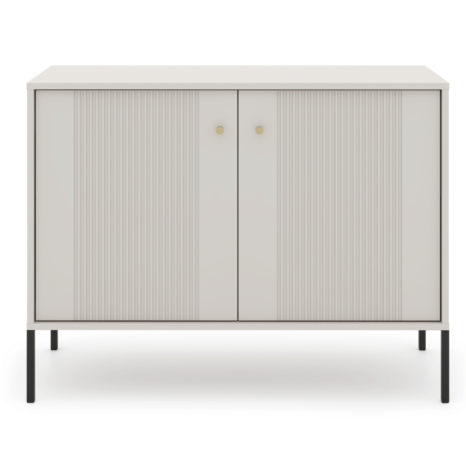 Komoda do Salonu Sypialni SOFT 104 cm Kaszmir Ryflowana Dwudrzwiowa Nowoczesna W.ISEO/KASZ/BZ/KOM2D