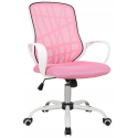 Fotel do Biurka DEXTER Różowy/Biały Krzesło Obrotowe Dla Dziecka